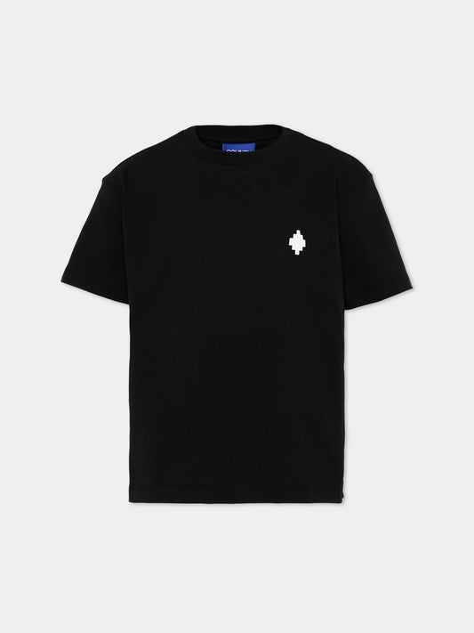 T-Shirt nera per bambino con logo,County Of Milan Kids,F5CMJBTH004 110