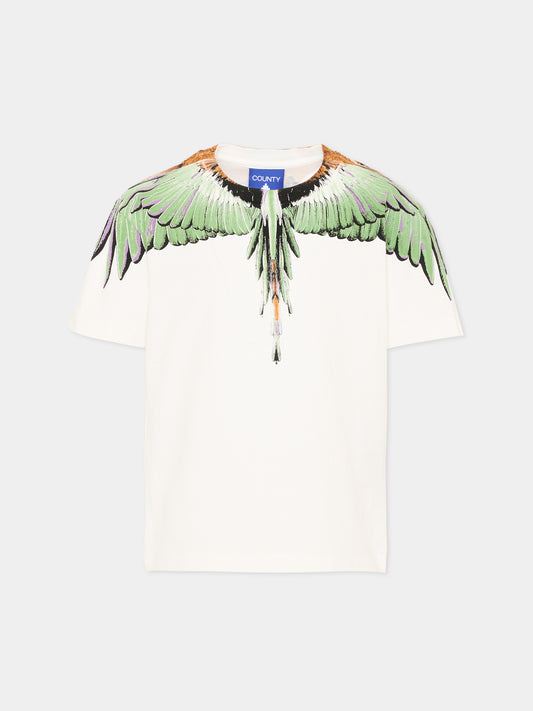 T-Shirt avorio per bambino con ali,County Of Milan Kids,F5CMJBTH063 002