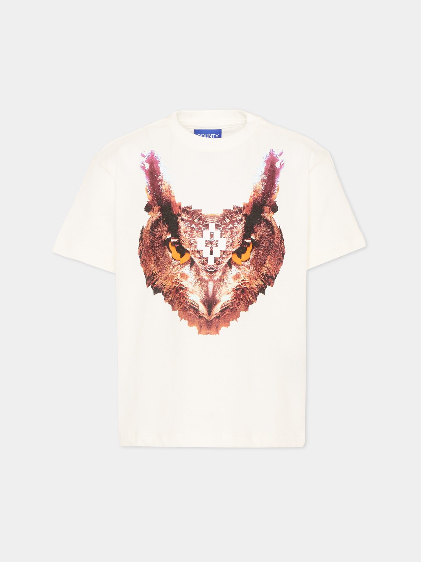 T-Shirt avorio per bambino con gufo,County Of Milan Kids,F5CMJBTH079 002