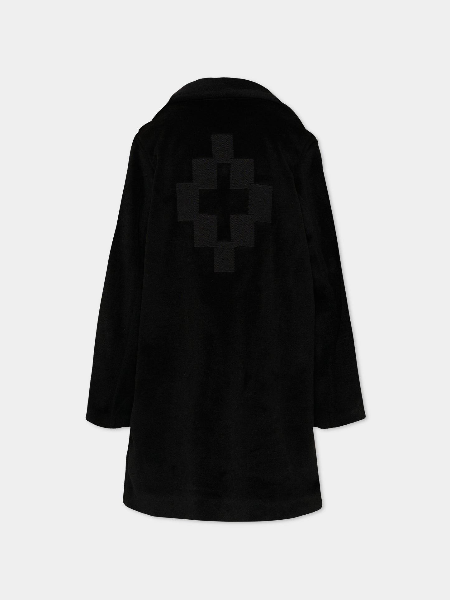 Cappotto nero per bambina con logo,County Of Milan Kids,F5CMJGCO018 110