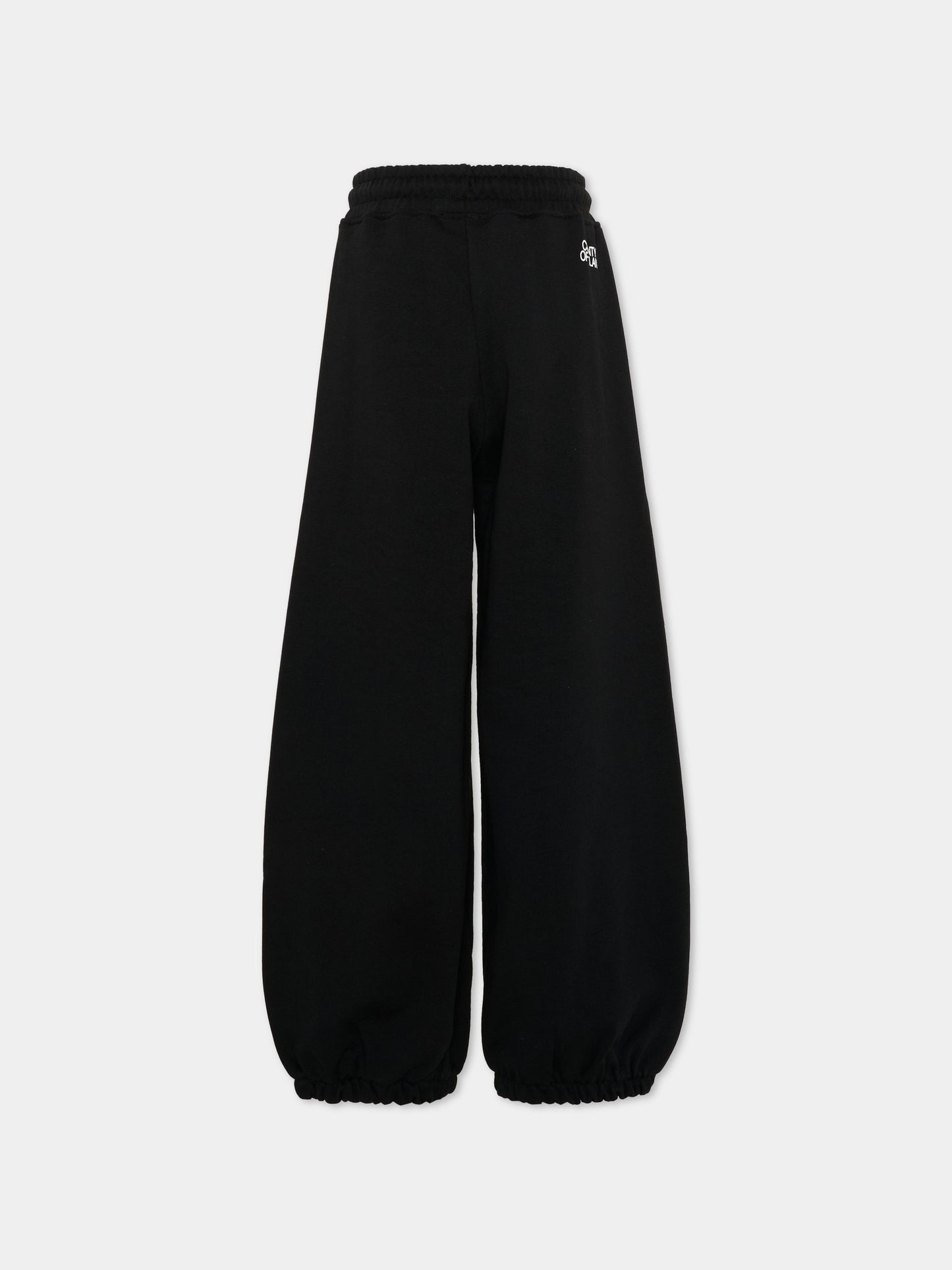 Pantaloni sportivi neri per bambina con logo,County Of Milan Kids,F5CMJGFP086 110