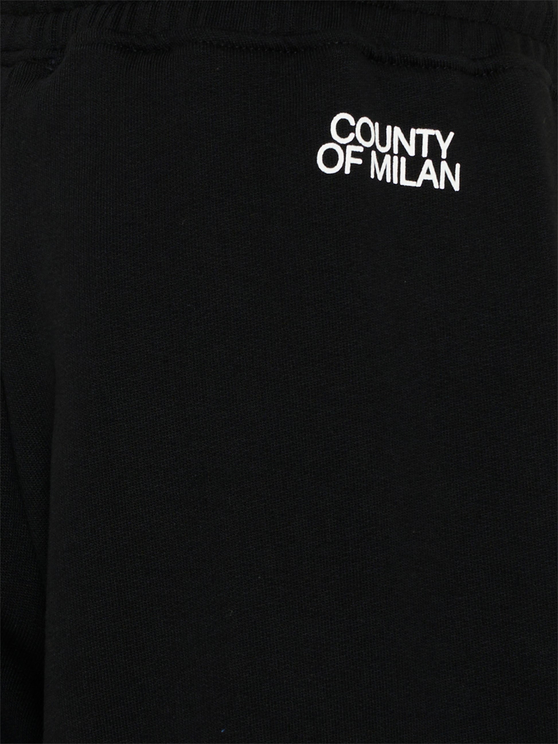 Pantaloni sportivi neri per bambina con logo,County Of Milan Kids,F5CMJGFP086 110