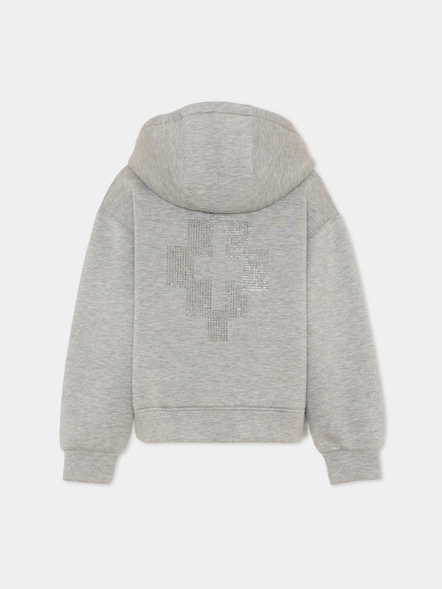 Felpa grigia per bambina con logo,County Of Milan Kids,F5CMJGHS022 101