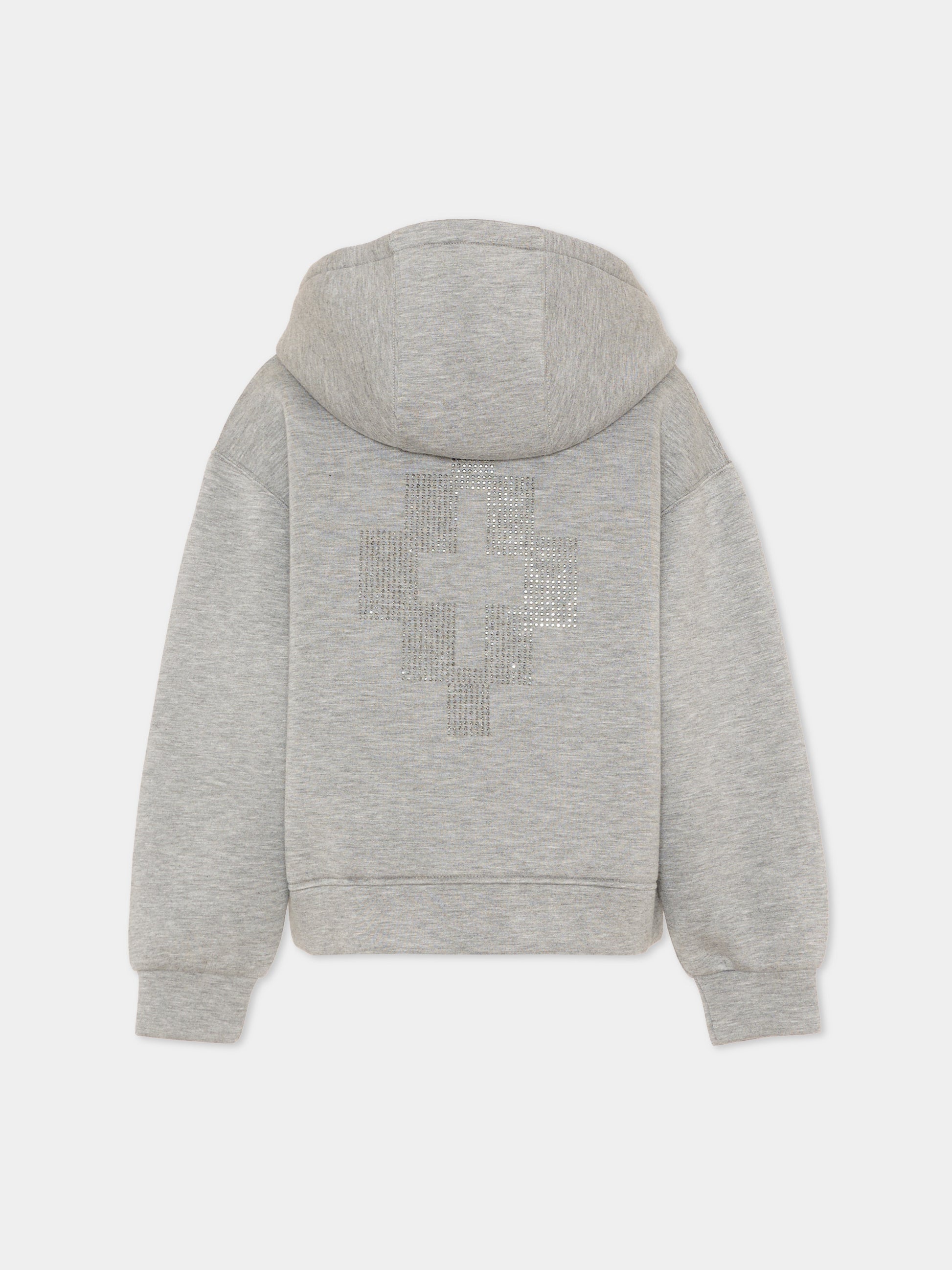 Felpa grigia per bambina con logo,County Of Milan Kids,F5CMJGHS022 101