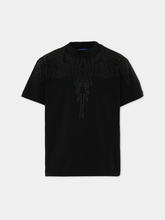 T-Shirt nera per bambina con ali,County Of Milan Kids,F5CMJGTH013 110