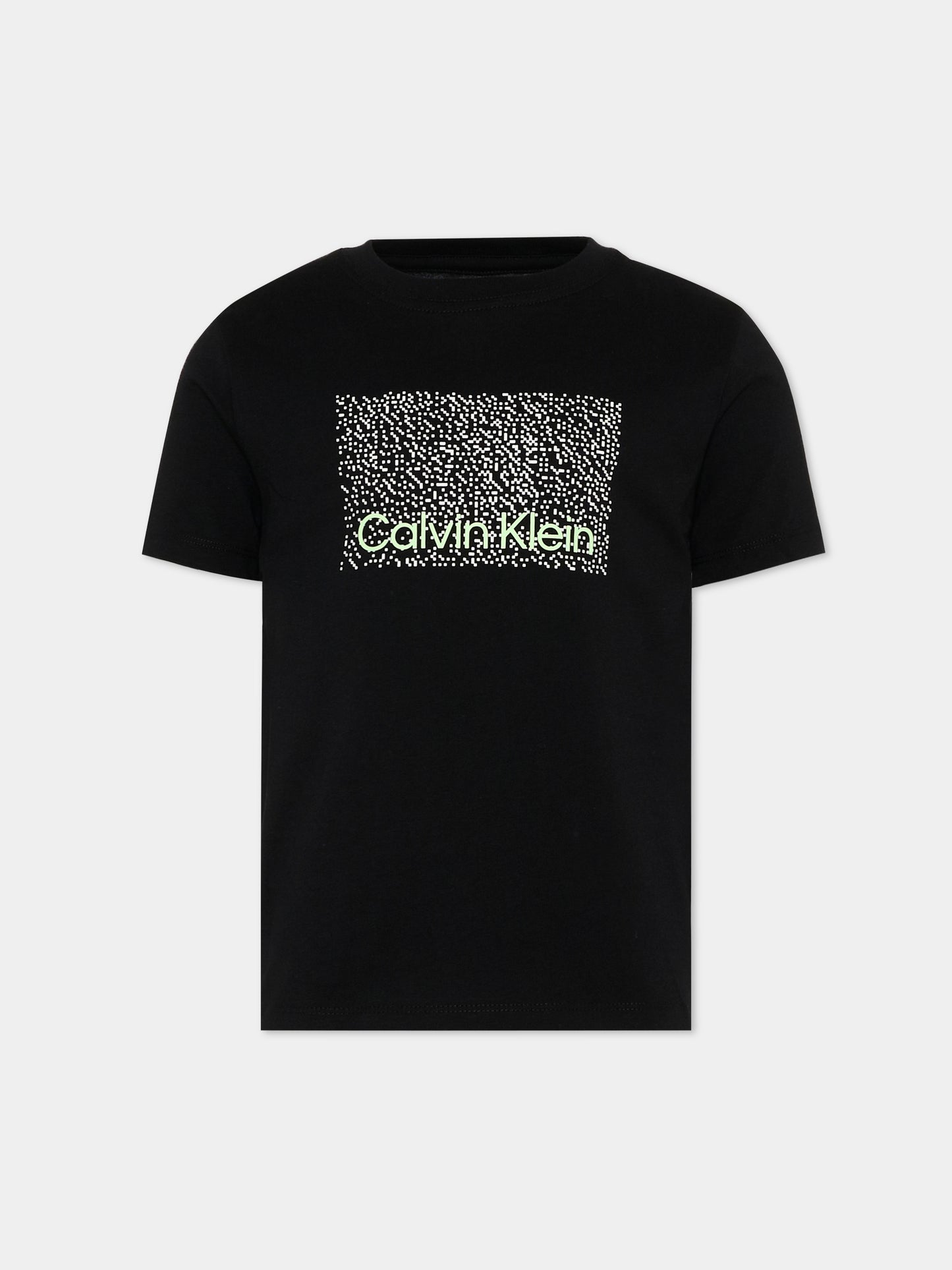 T-Shirt nera per bambino con logo,Calvin Klein Kids,LVCKSJA04B BEH