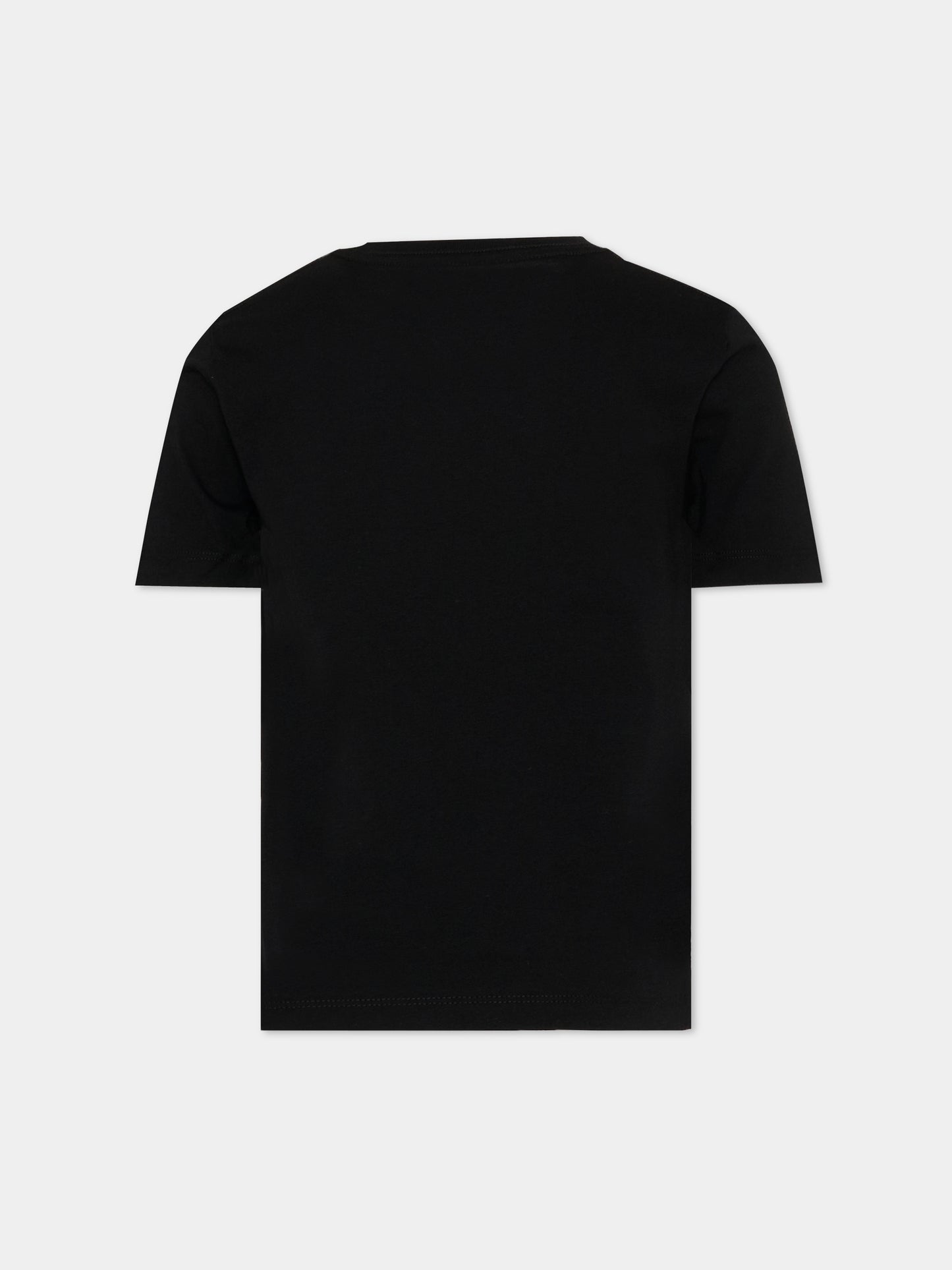 T-Shirt nera per bambino con logo,Calvin Klein Kids,LVCKSJA04B BEH