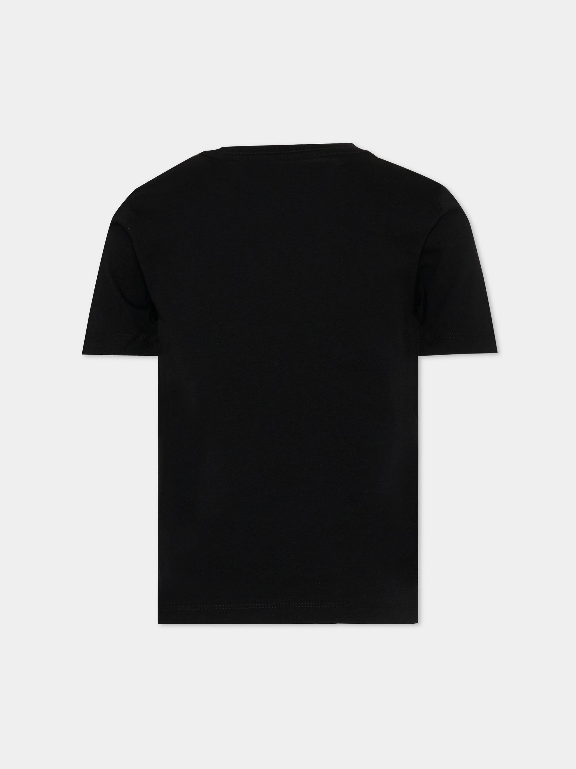T-Shirt nera per bambino con logo,Calvin Klein Kids,LVCKSJA04B BEH