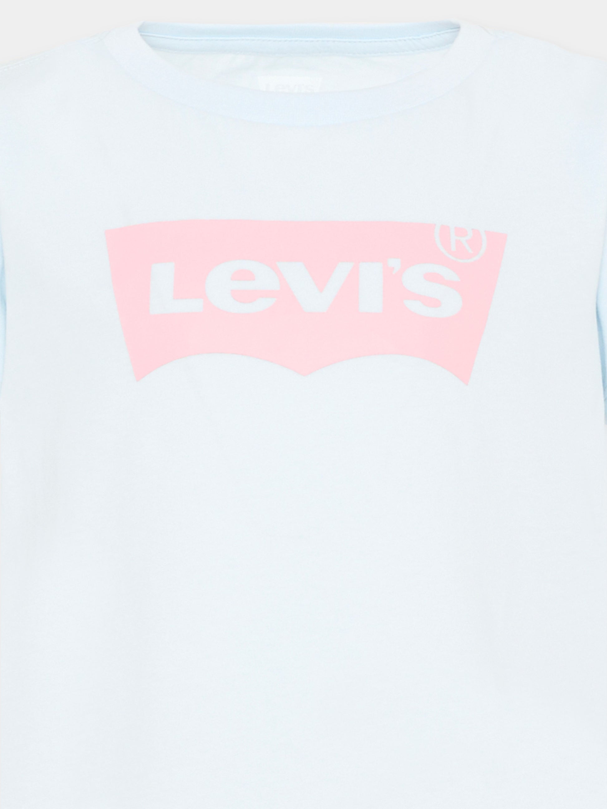 T-shirt azzurra per bambina con logo,Levi's Kids,4EK825 UHG
