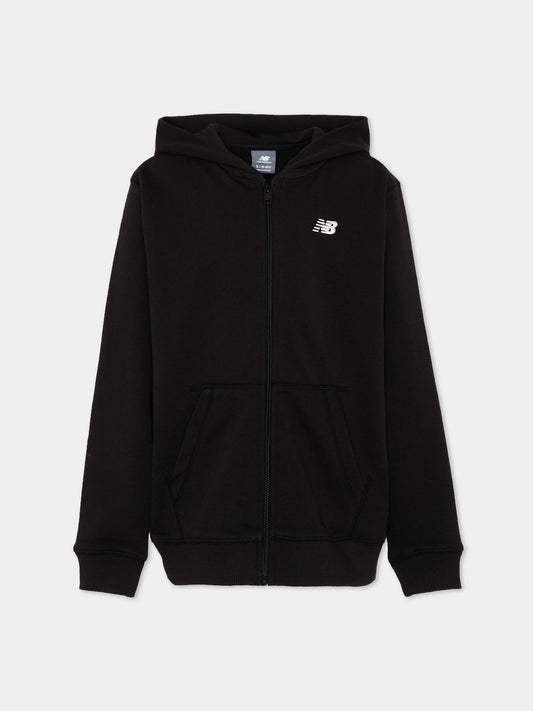 Felpa nera con cappuccio per bambino con logo,New Balance,LAKB0057 BK