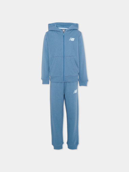 Completo sportivo azzurro per bambino con logo,New Balance,YS61T3CJ HEB