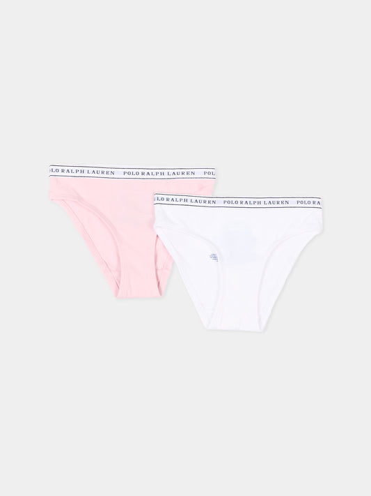 Slip multicolor per bambina con logo,Ralph Lauren Kids,4P5039 001