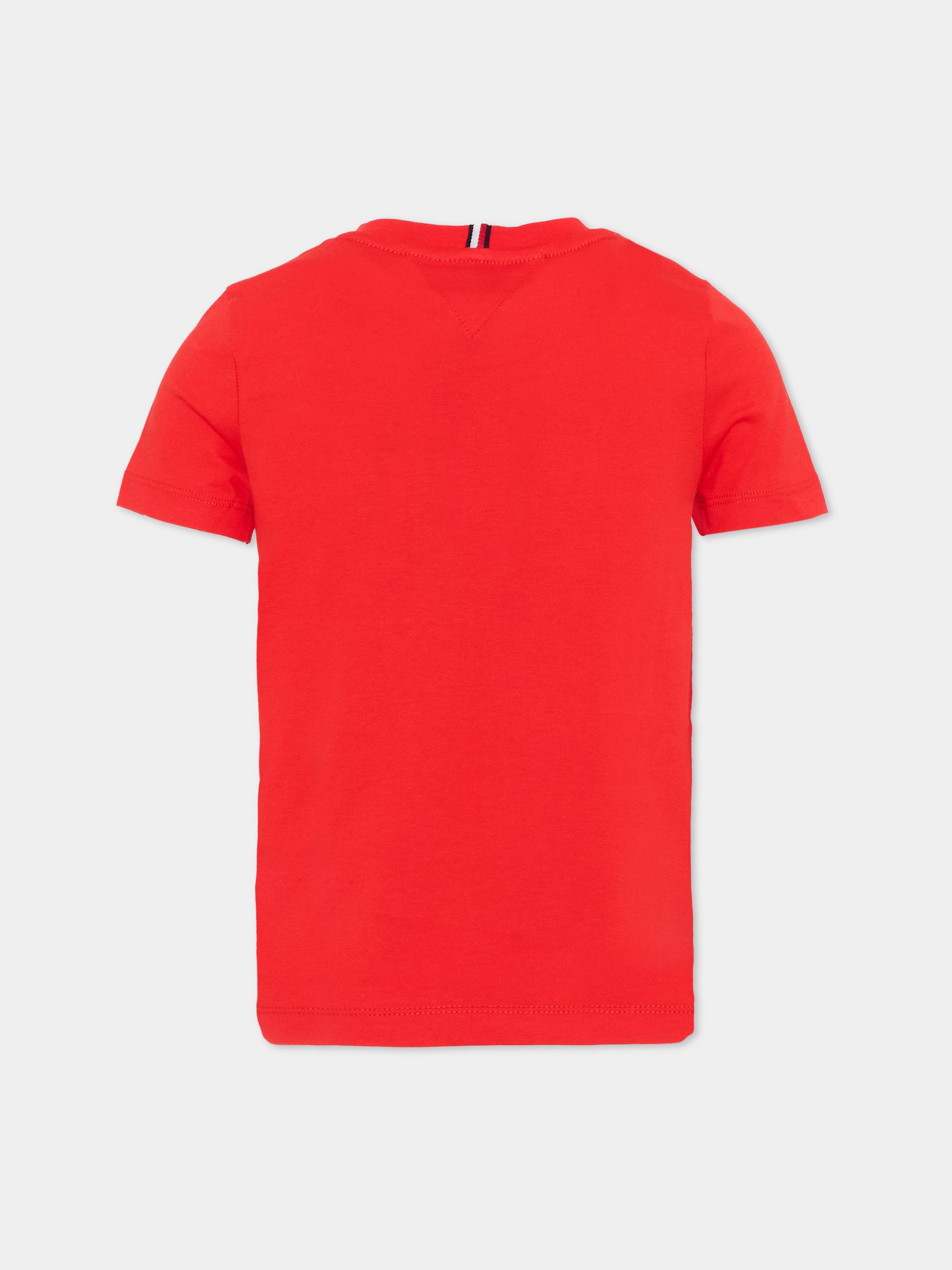 T-shirt rossa per bambini con logo,Tommy Hilfiger Junior,KB0KB10263 XL8