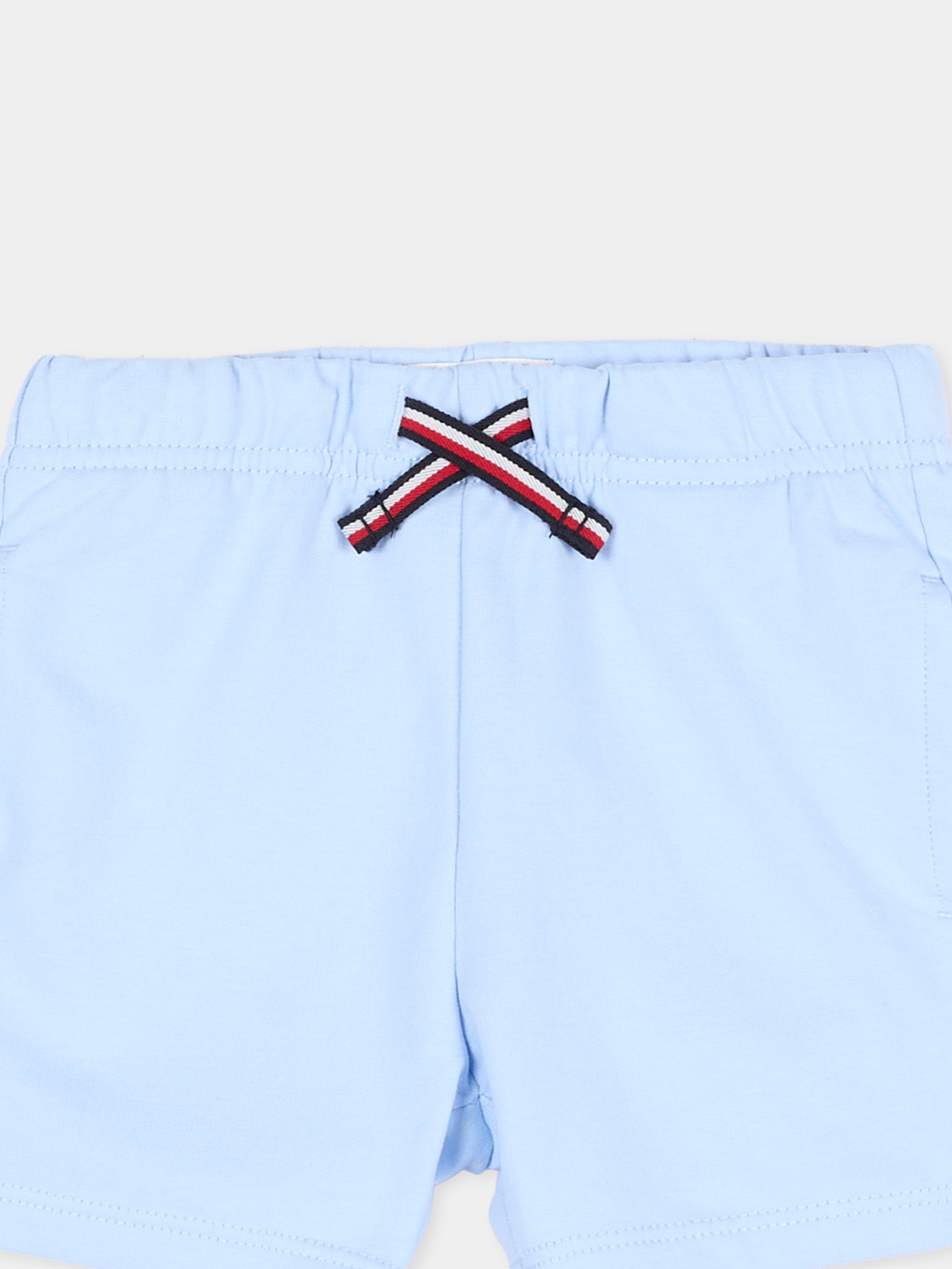 Shorts azzurro per neonato con logo,Tommy Hilfiger Junior,KN0KN02349 C3Q