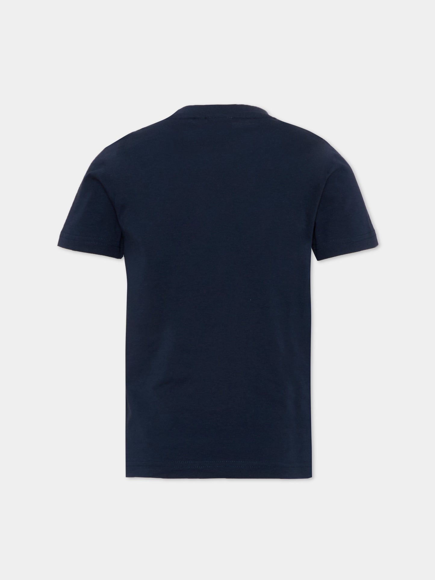 T-Shirt blu per bambino con logo,Boss,J52034 849