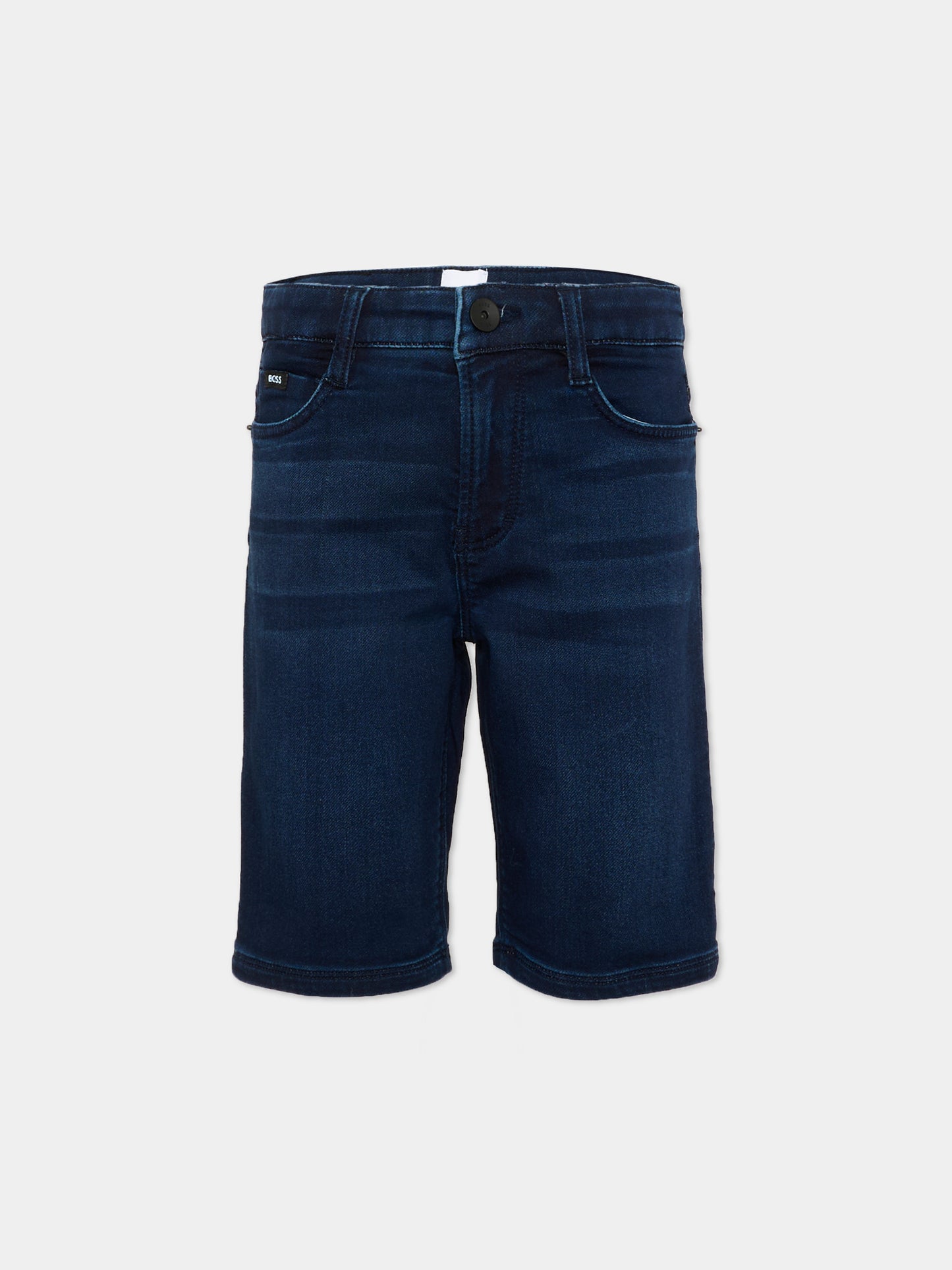 Shorts denim per bambino con patch,Boss,J53557 Z07