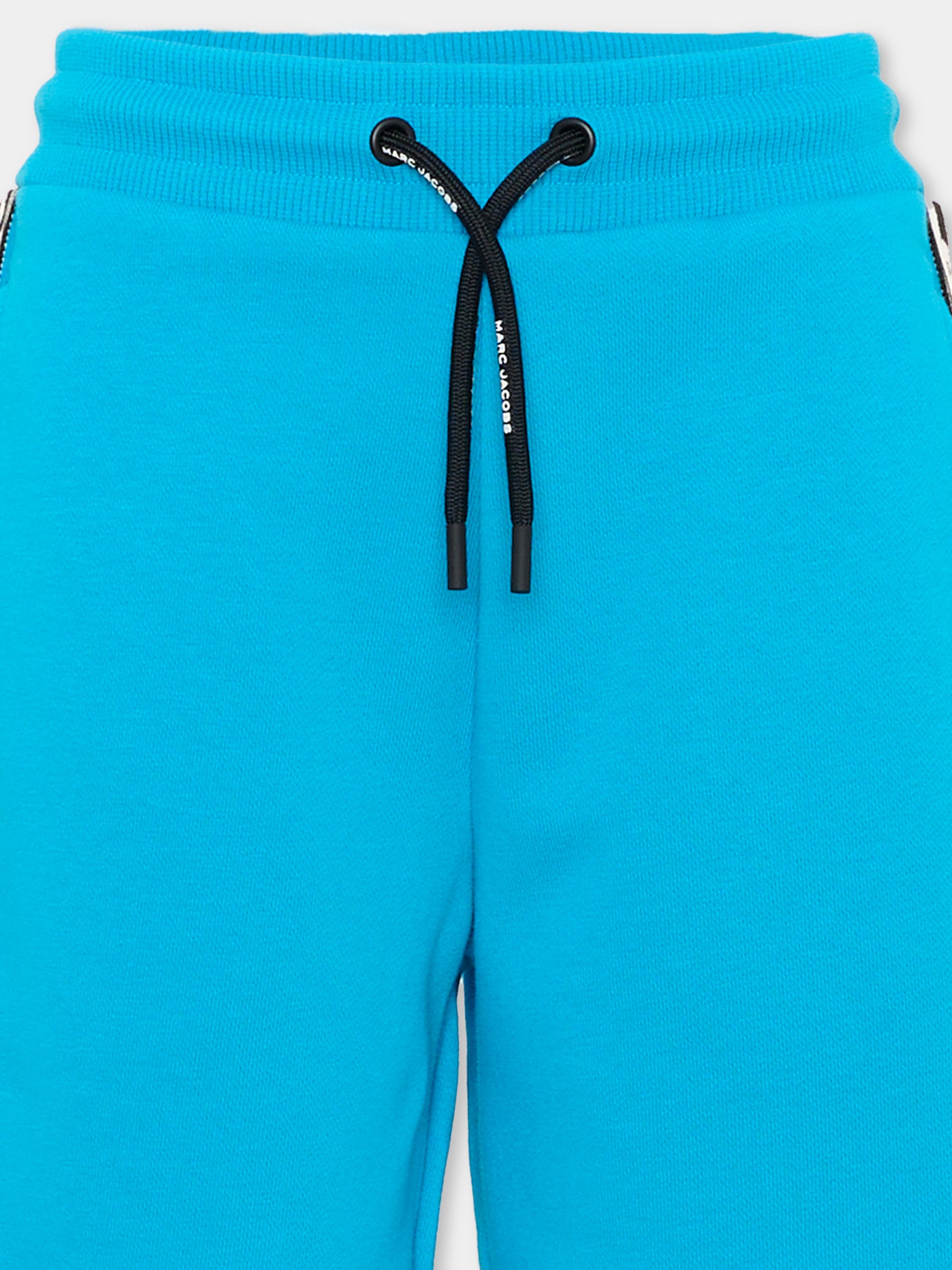 Shorts sportivi azzurri per bambino con logo,Marc Jacobs,W60481 759