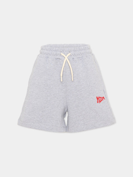Shorts sportivi grigi per bambini con logo,Msgm Kids,S6MSJUBE221 271