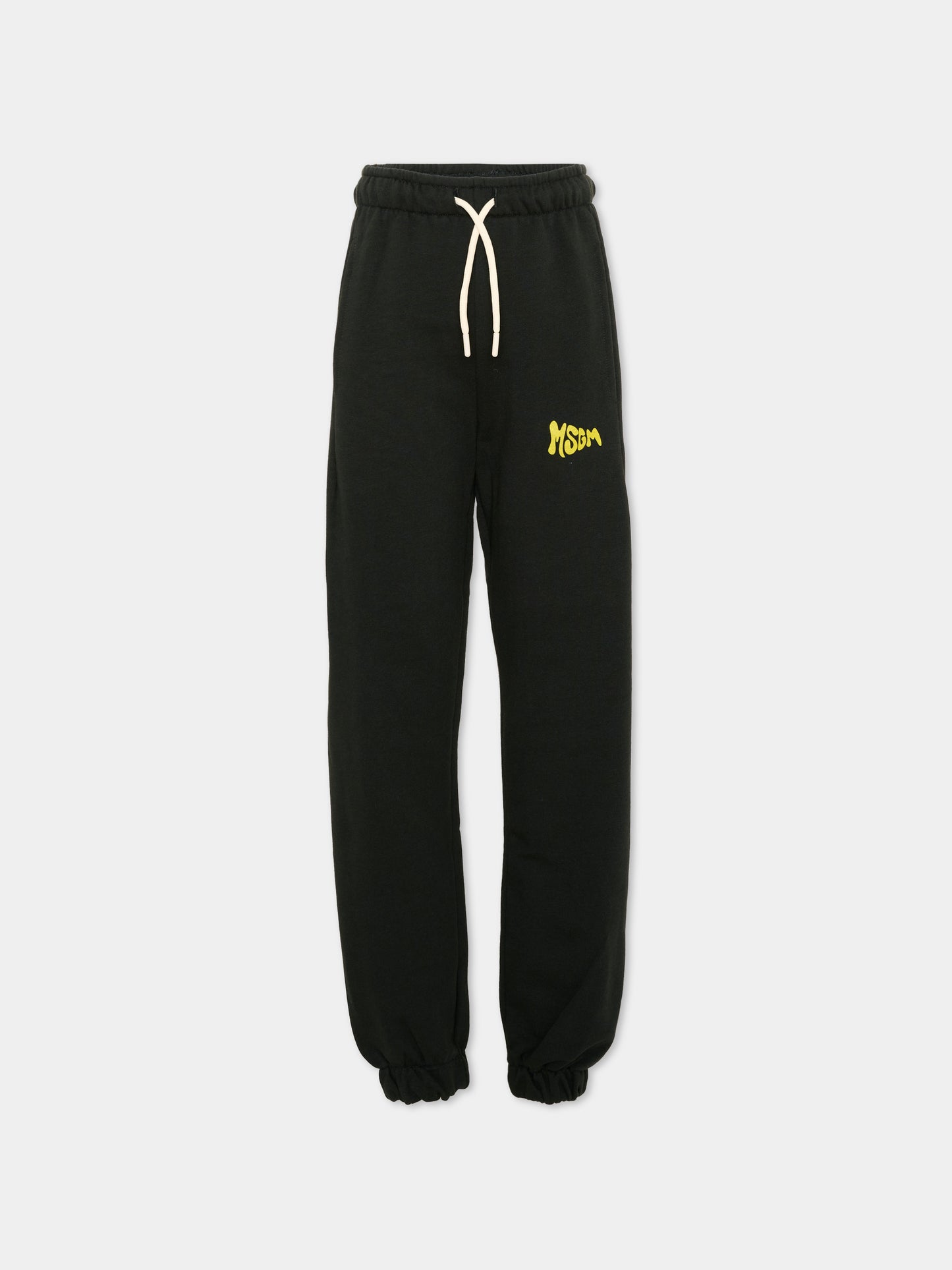 Pantalone sportivo nero per bambini con logo,Msgm Kids,S6MSJUFP283 MS040