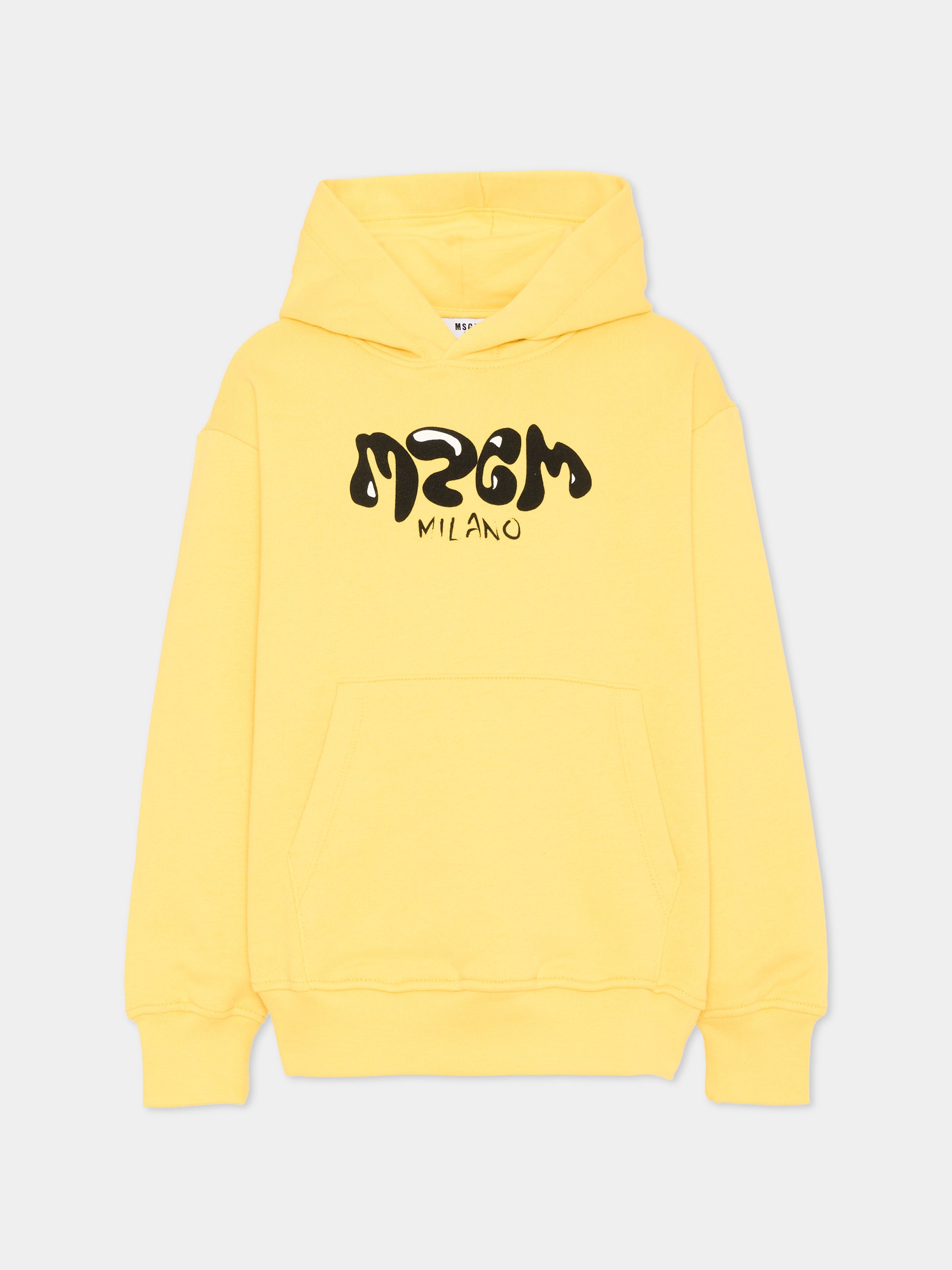 Felpa gialla per bambino con logo,Msgm Kids,S6MSJBHS258 020