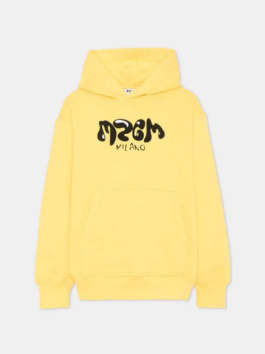 Felpa gialla per bambino con logo,Msgm Kids,S6MSJBHS258 020