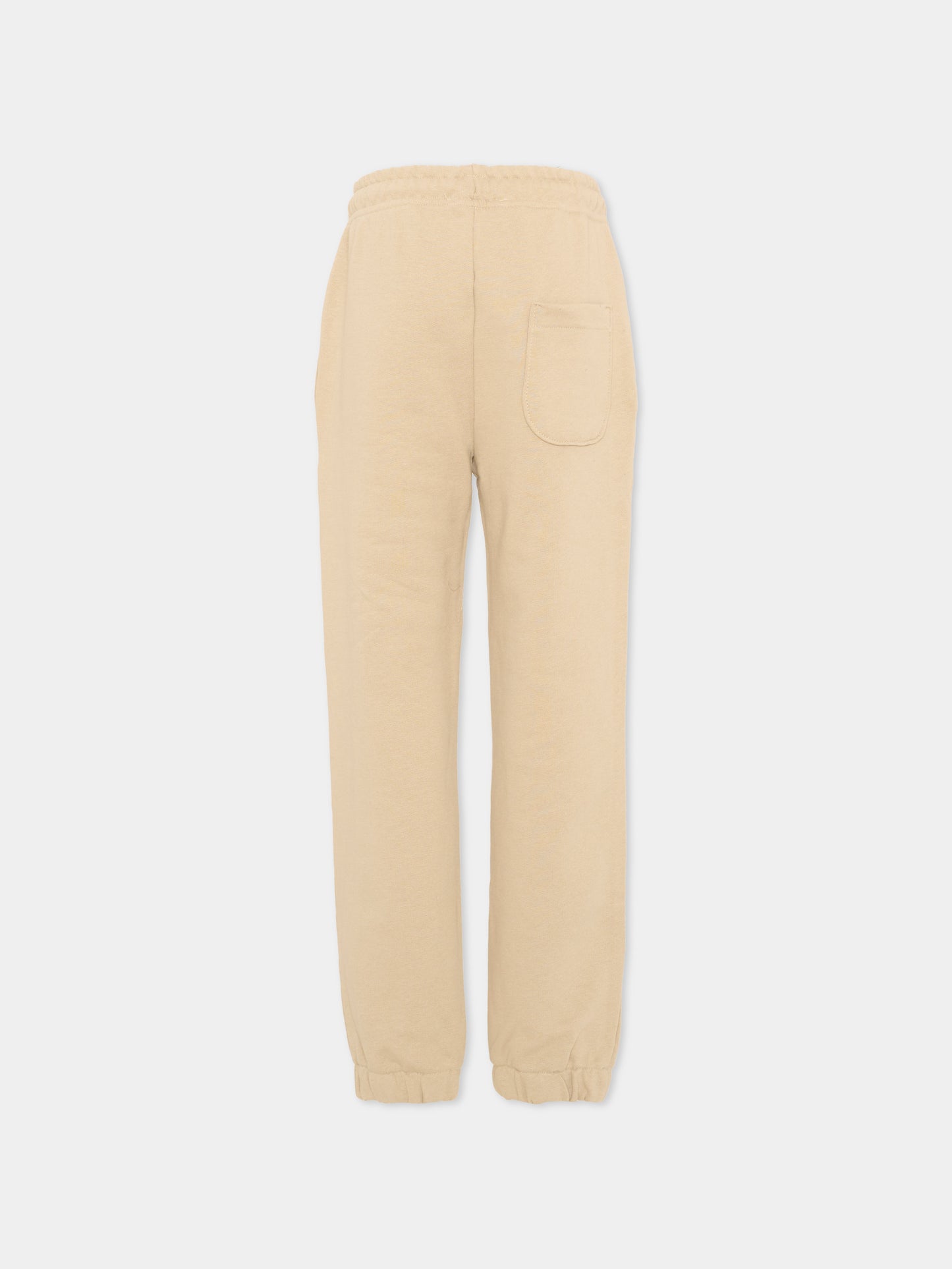 Pantaloni sportivi beige per bambini con logo,Msgm Kids,S6MSJUFP287 092