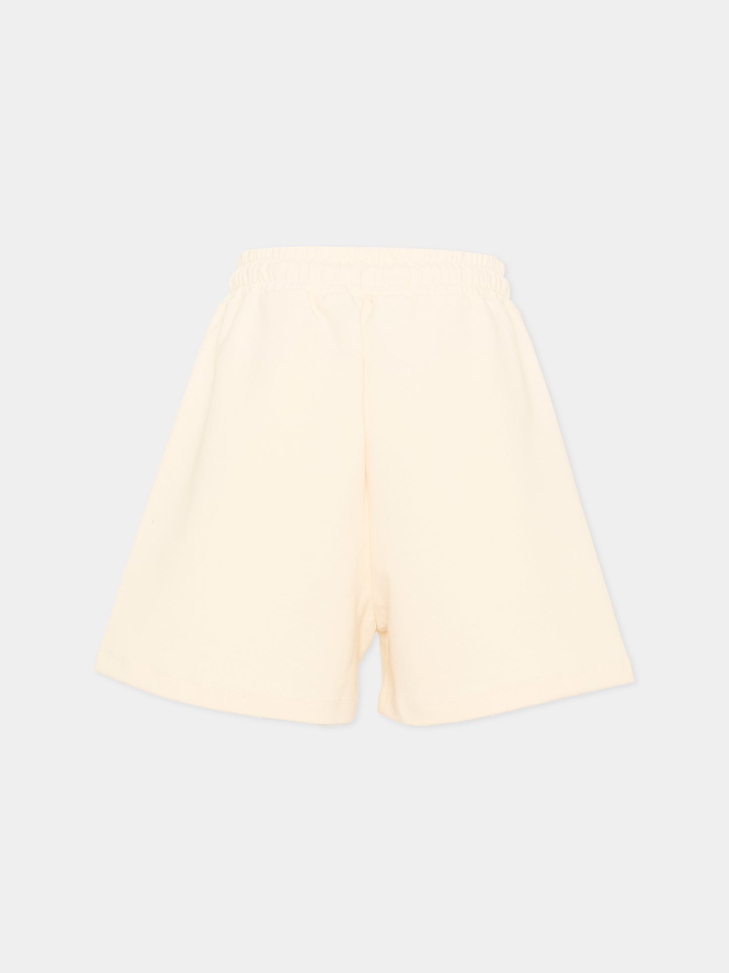 Shorts sportivi avorio per bambino con logo,Msgm Kids,S6MSJBBE228 013