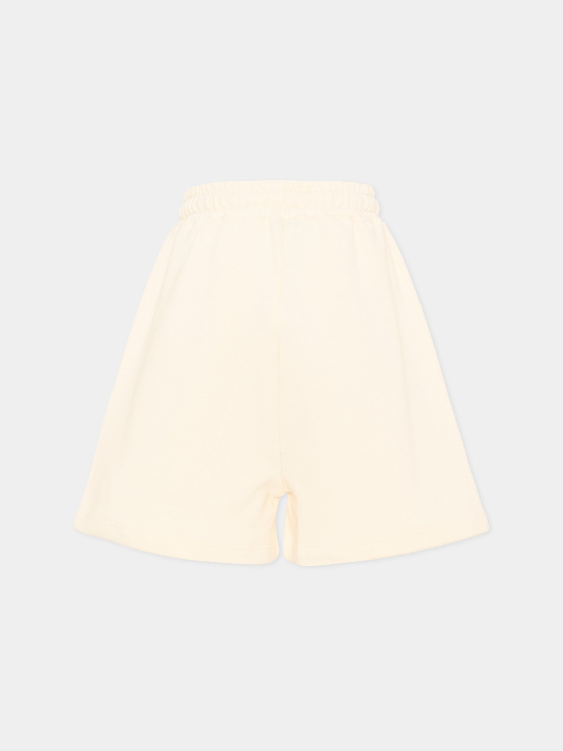 Shorts sportivi avorio per bambino con logo,Msgm Kids,S6MSJBBE235 013
