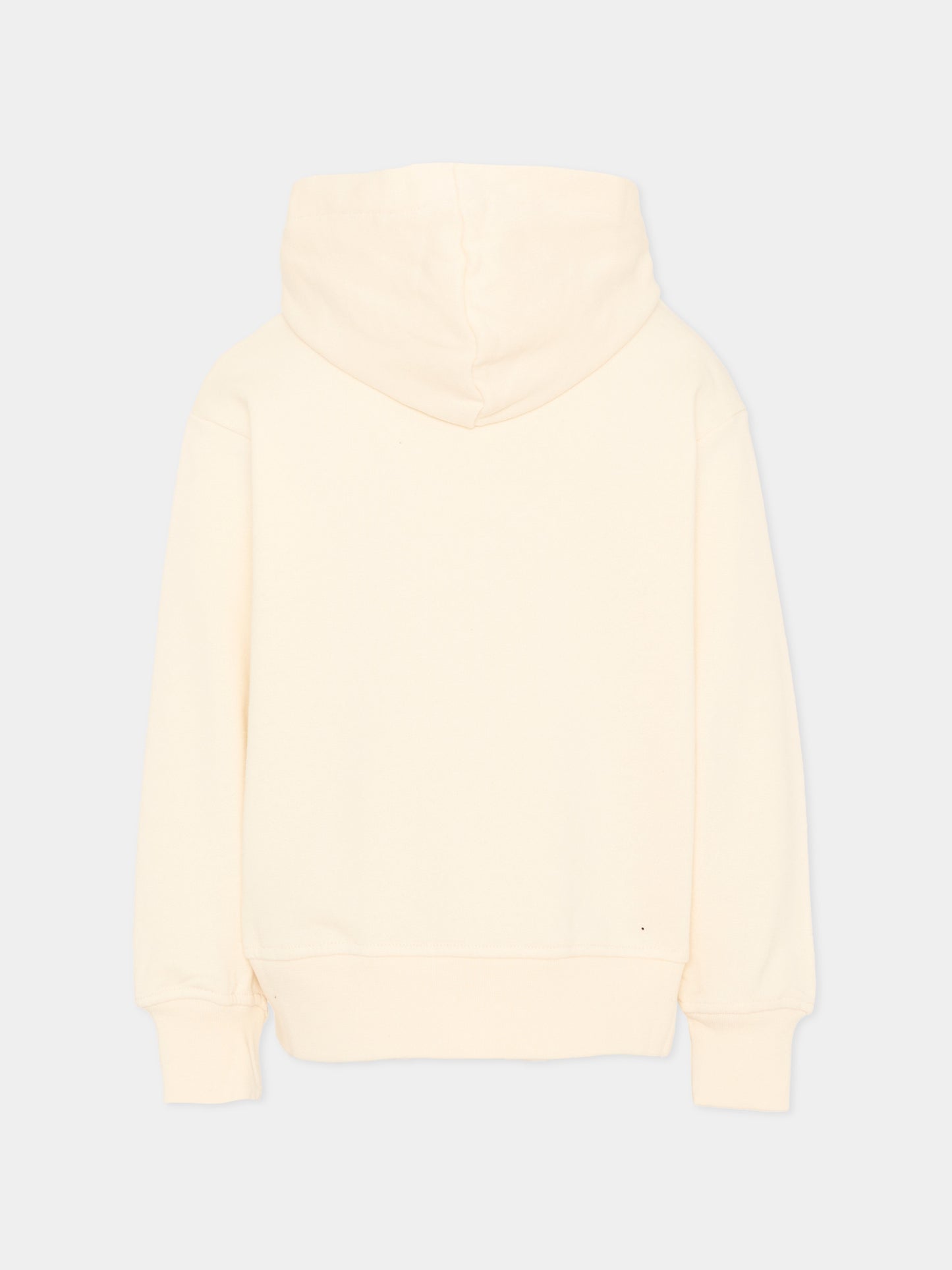 Felpa con cappuccio avorio per bambini con logo,Msgm Kids,S6MSJUZH065 013