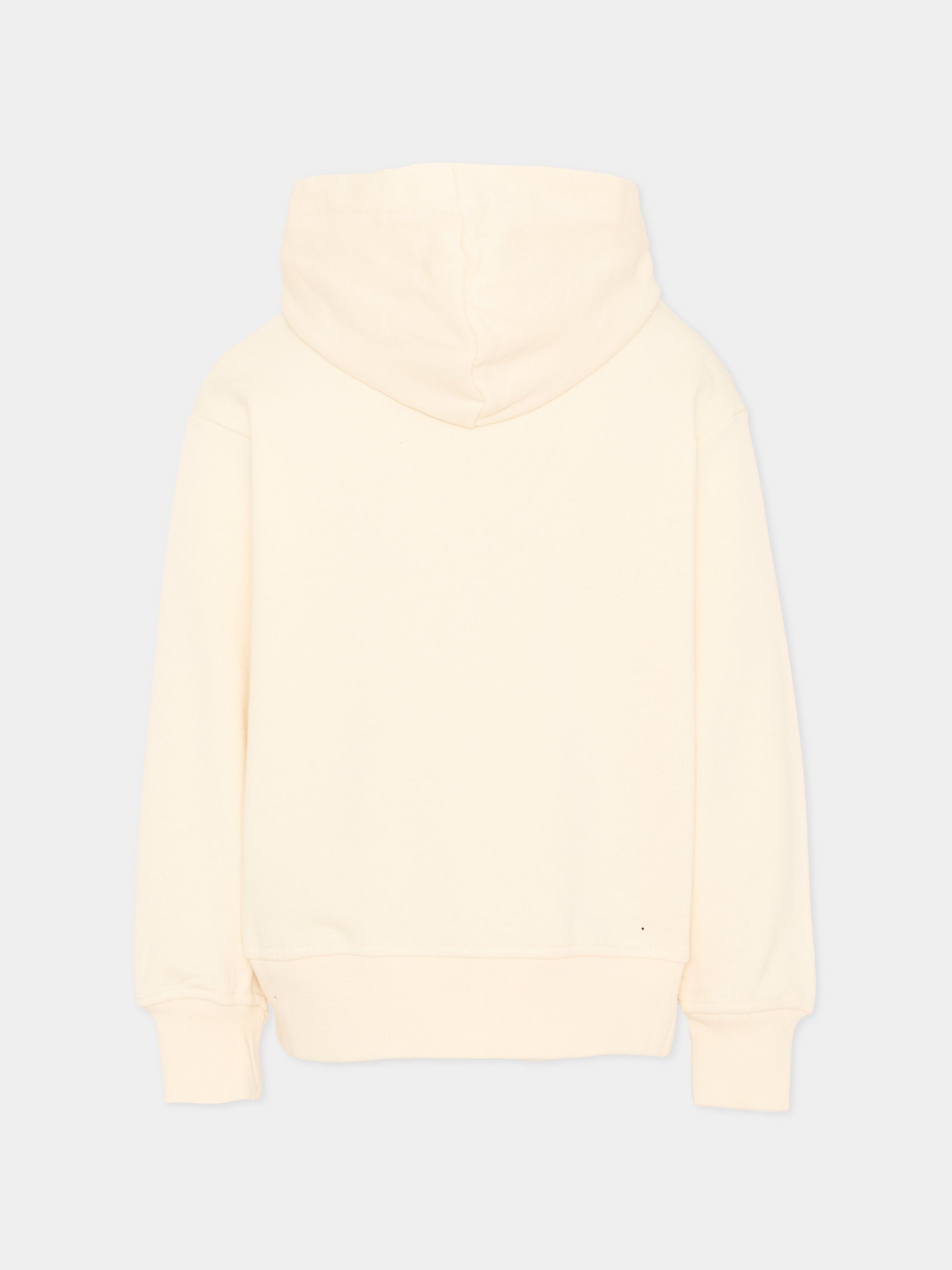 Felpa con cappuccio avorio per bambini con logo,Msgm Kids,S6MSJUZH065 013