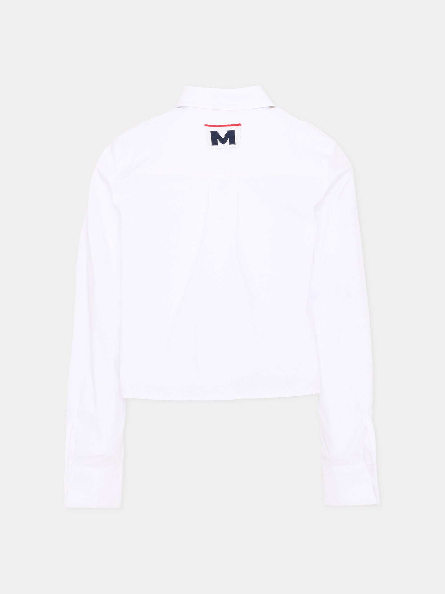 Camicia bianca per bambina con logo,Msgm Kids,S6MSJGSI026 001