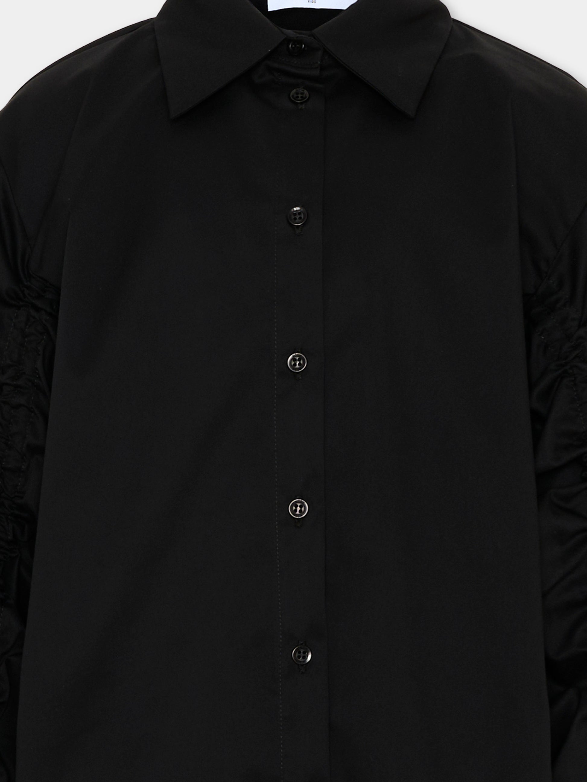 Camicia nera per bambina con logo,Msgm Kids,S6MSJGSI084 110