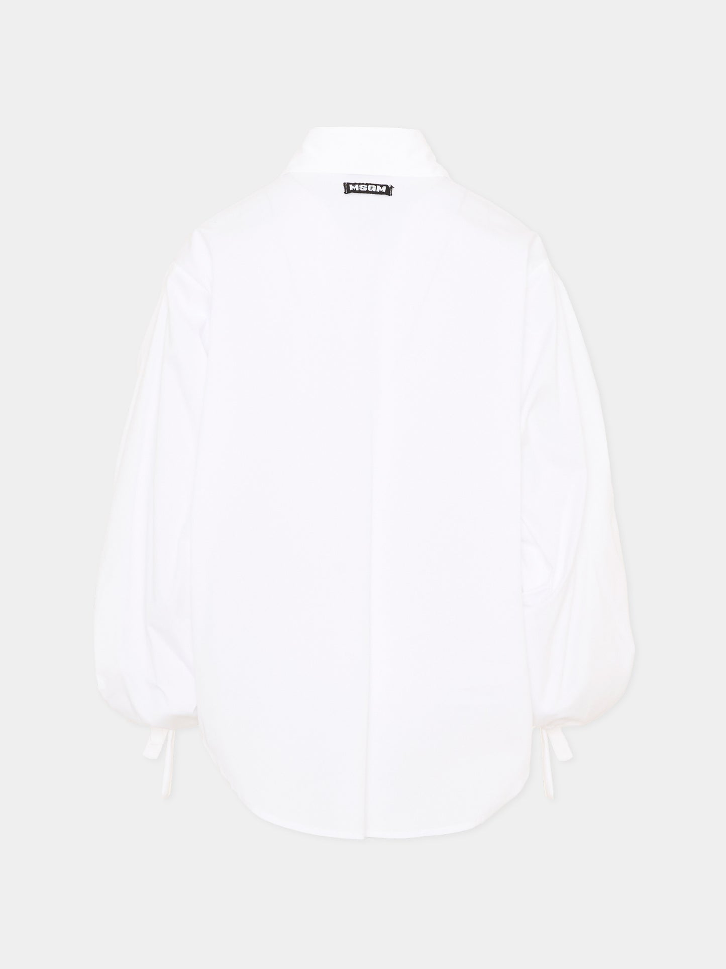 Camicia bianca per bambina con logo,Msgm Kids,S6MSJGSI084 001