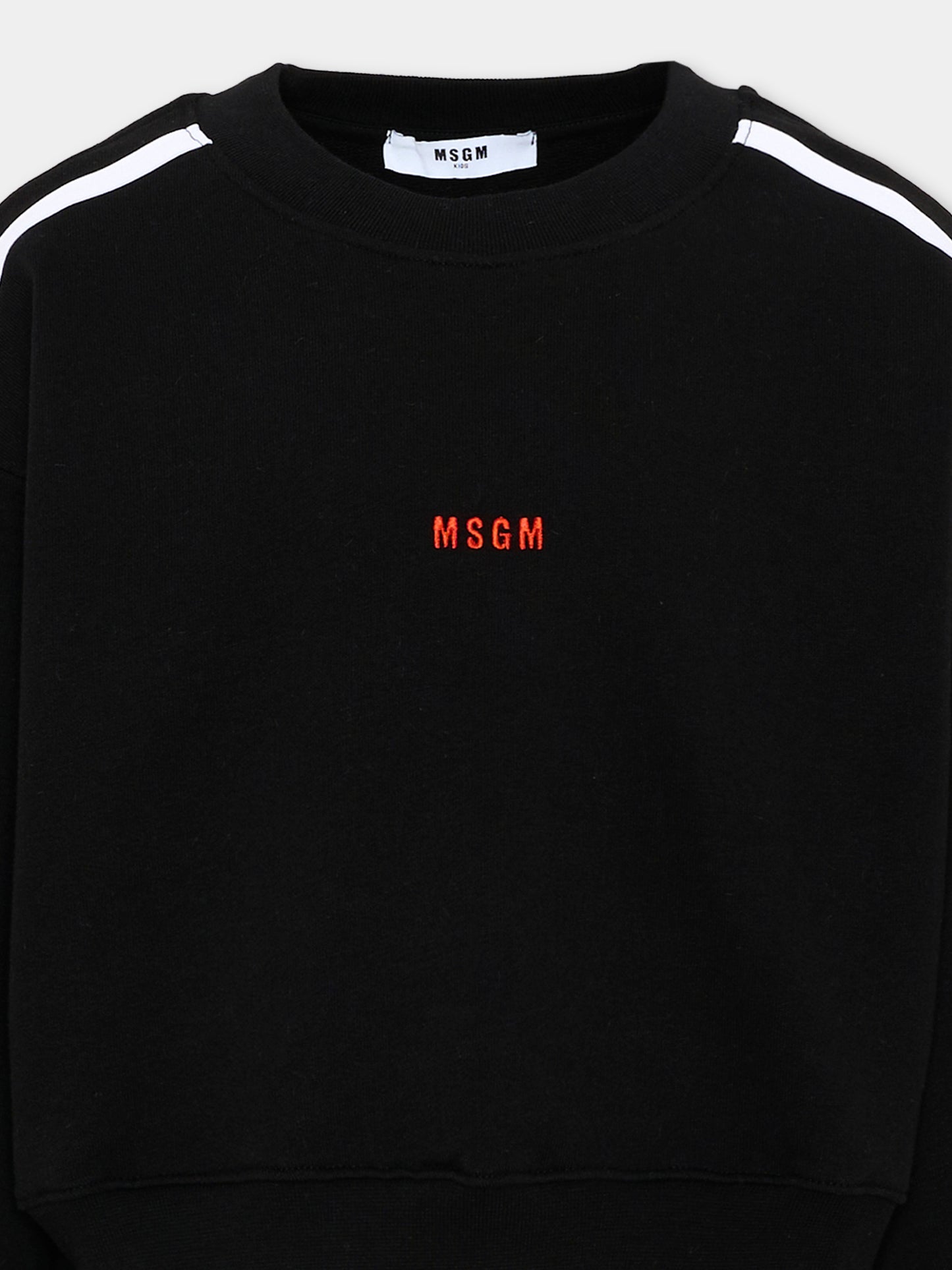 Felpa nera per bambina con logo,Msgm Kids,S6MSJGSW093 110