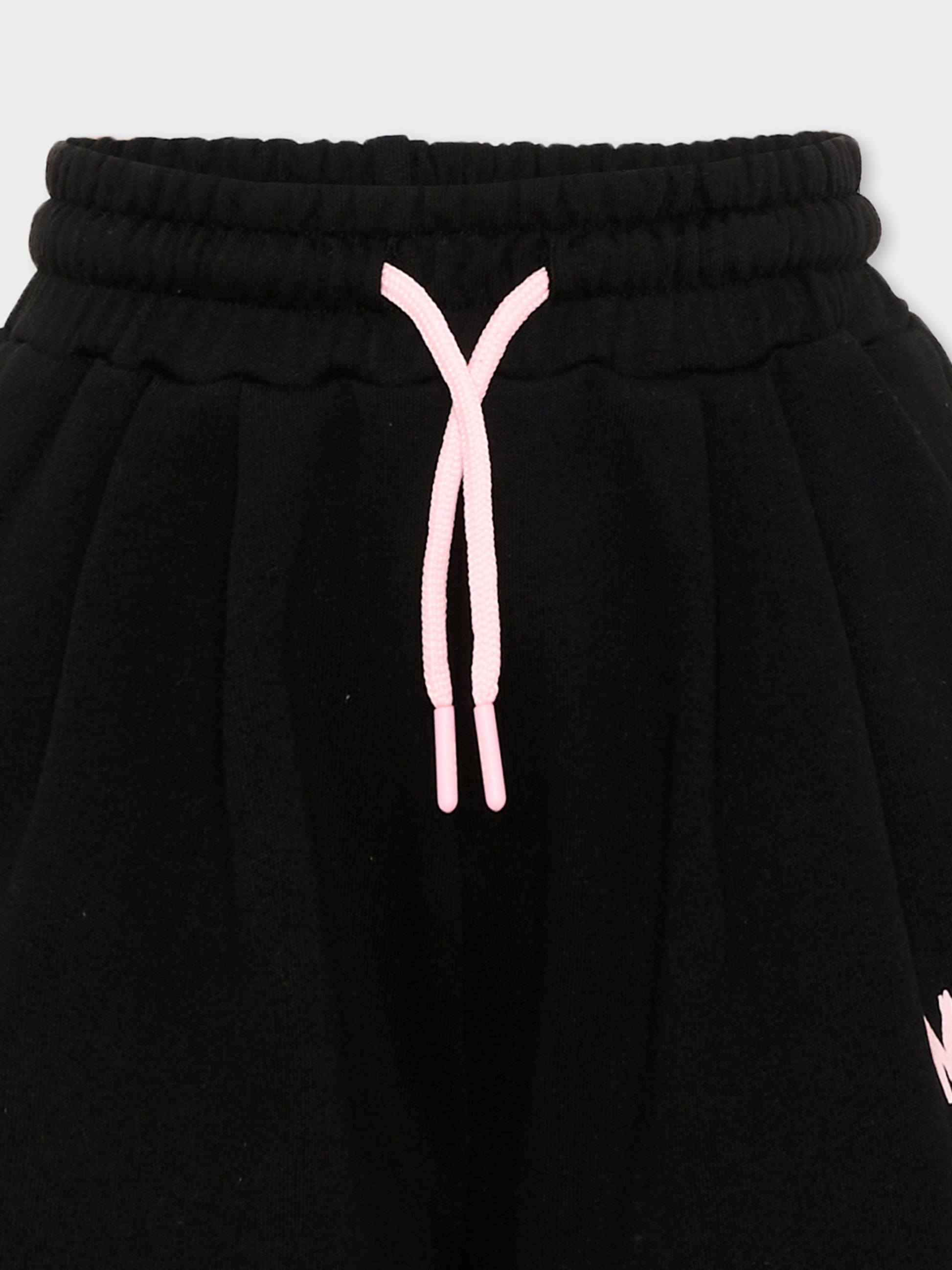 Shorts sportivi neri per bambina con logo,Msgm Kids,S6MSJGSH066 110/88