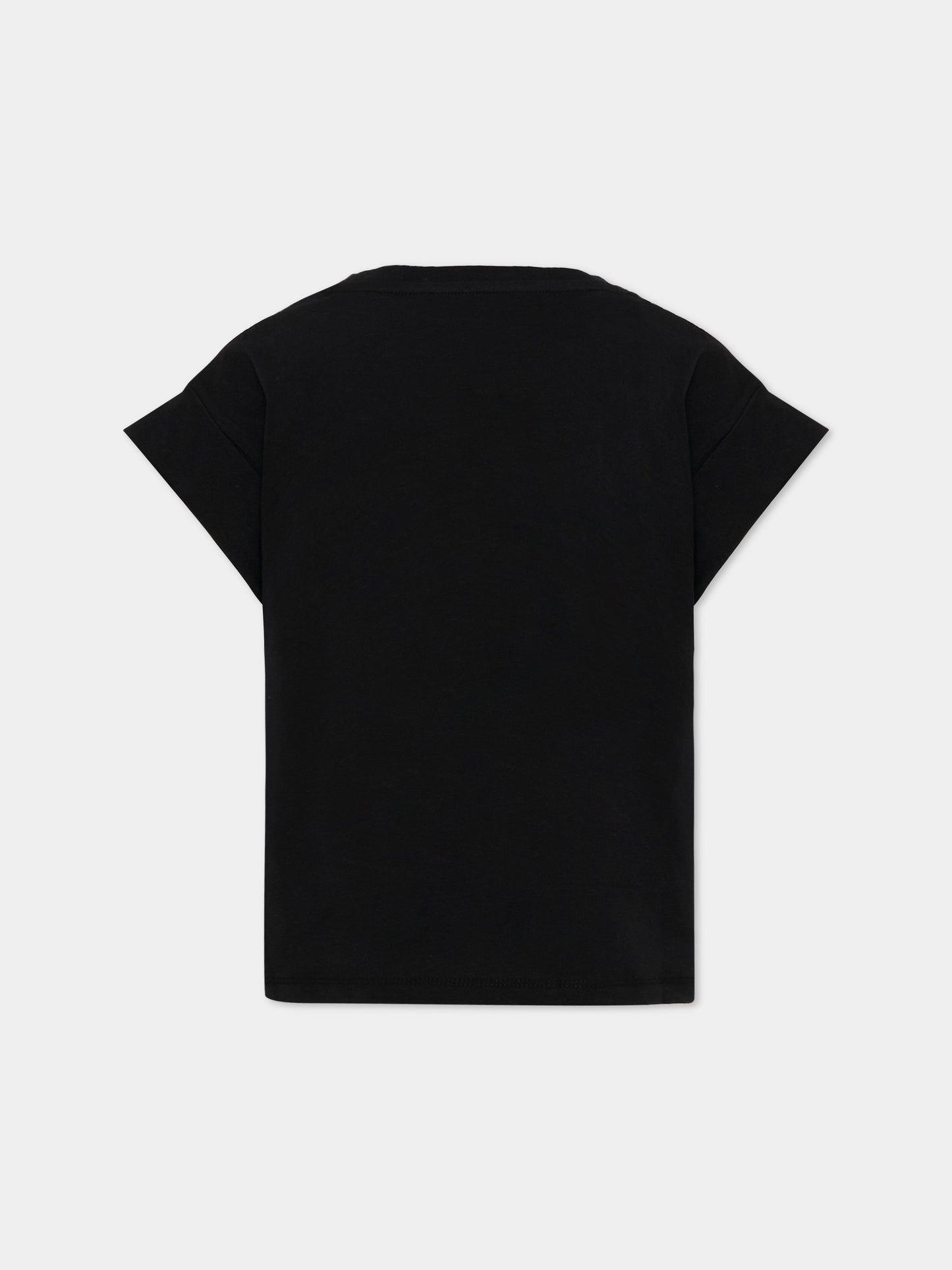T-Shirt nera per bambina con logo
