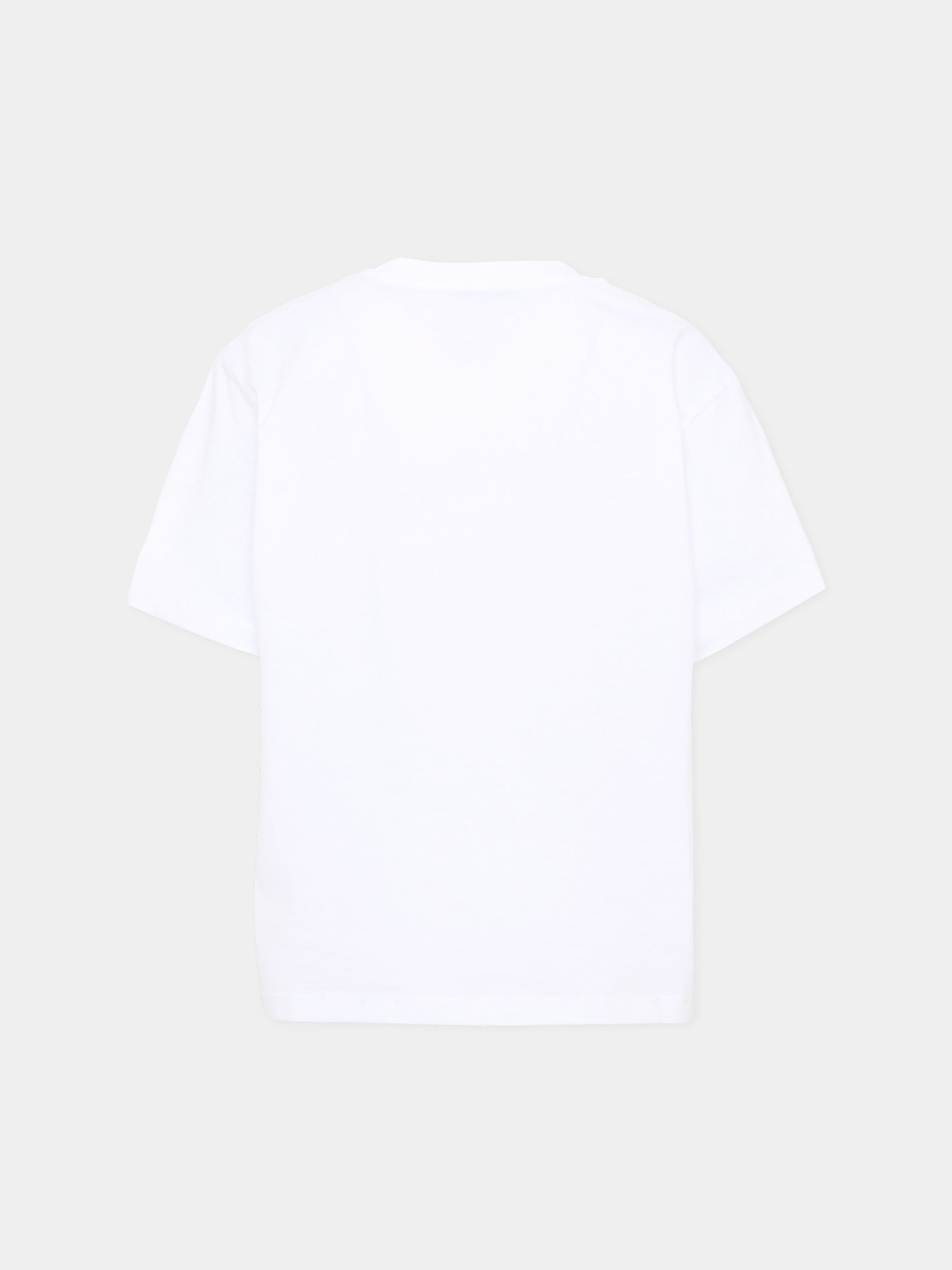 T-Shirt bianca per bambini con logo,Msgm Kids,S6MSJUTH072 001