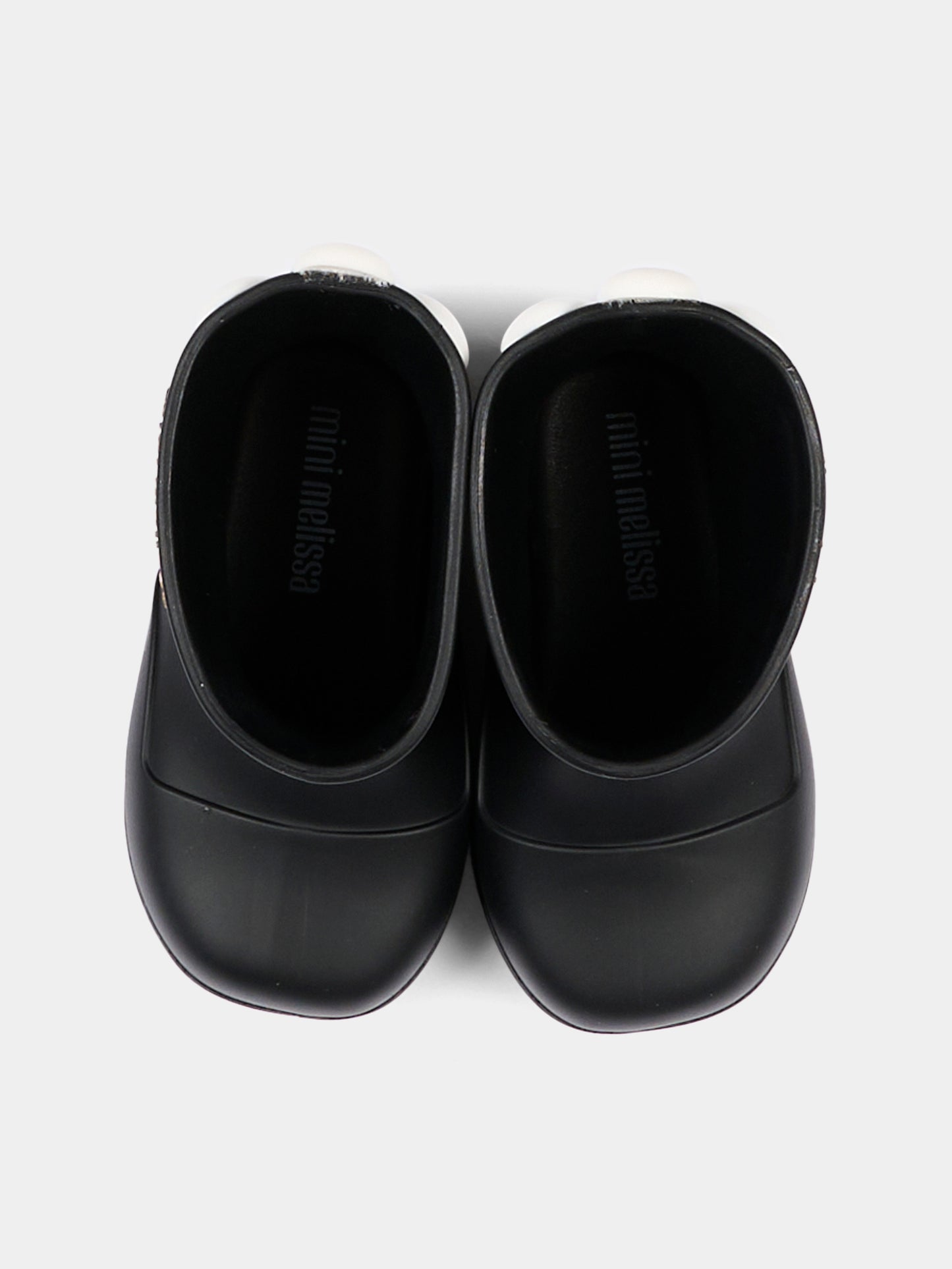 Stivali da pioggia neri per bambina con fiore,Mini Melissa,38061 BW303 06411
