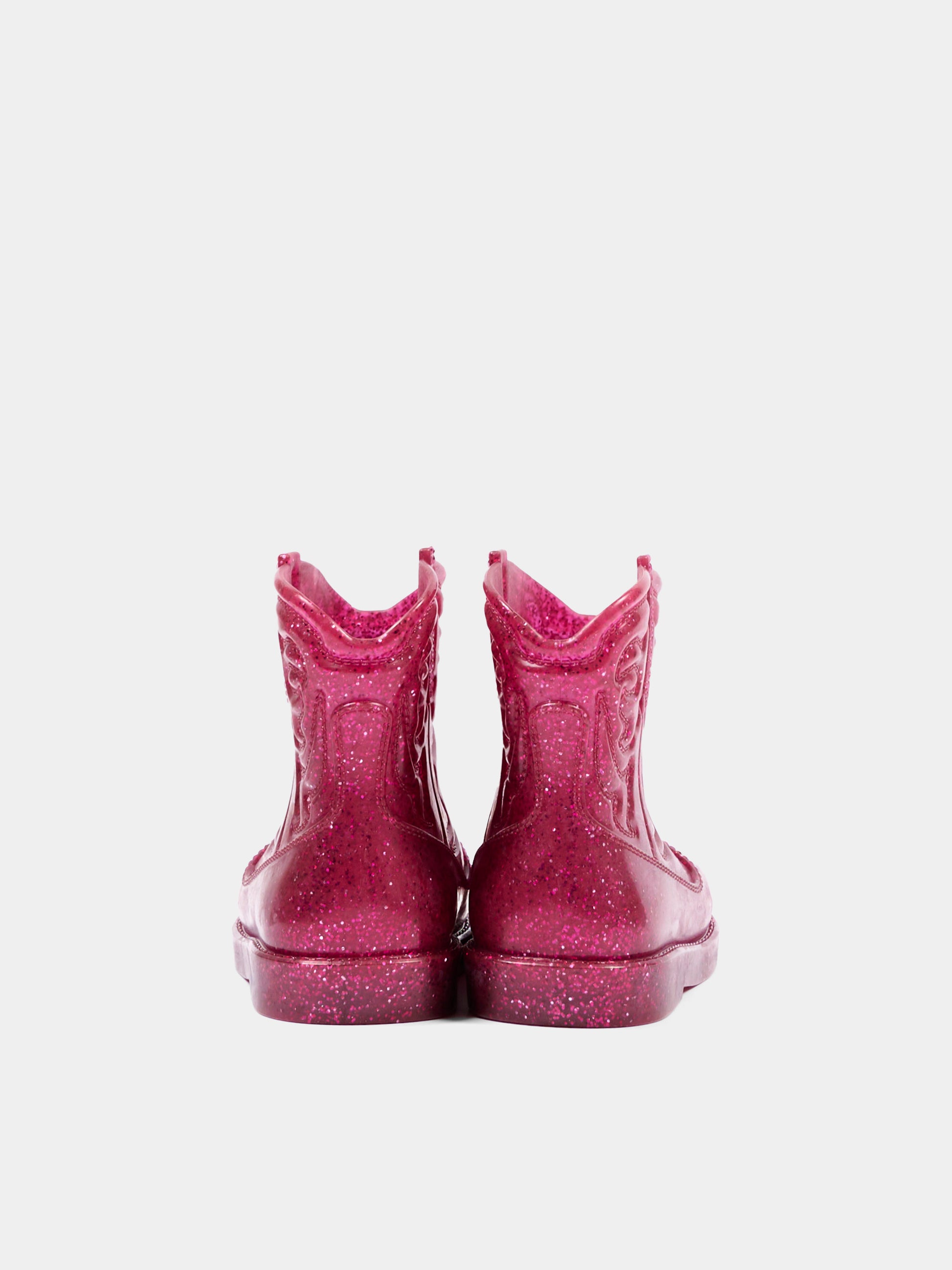 Stivali da pioggia rosa per bambina con glitter,Mini Melissa,36191 BM701