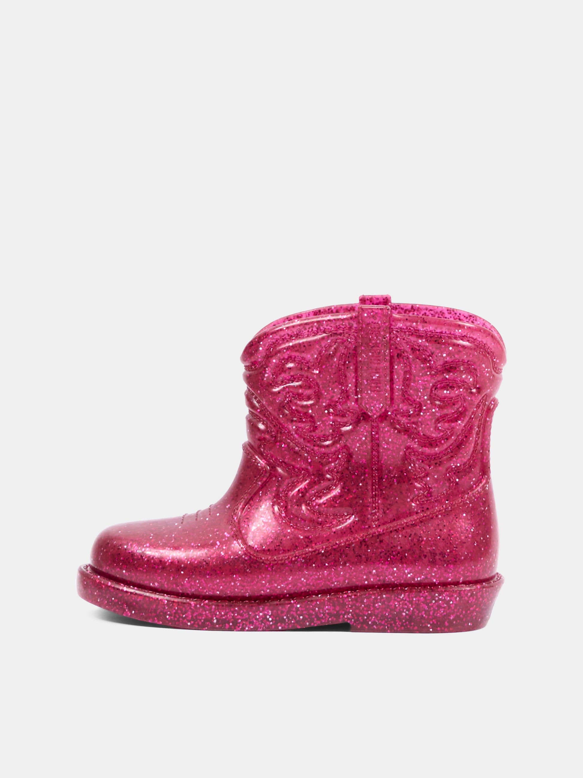 Stivali da pioggia rosa per bambina con glitter,Mini Melissa,36191 BM701