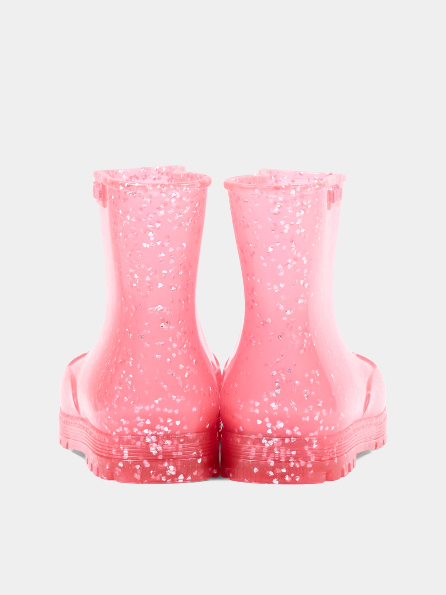 Stivali da pioggia rosa per bambina con glitter