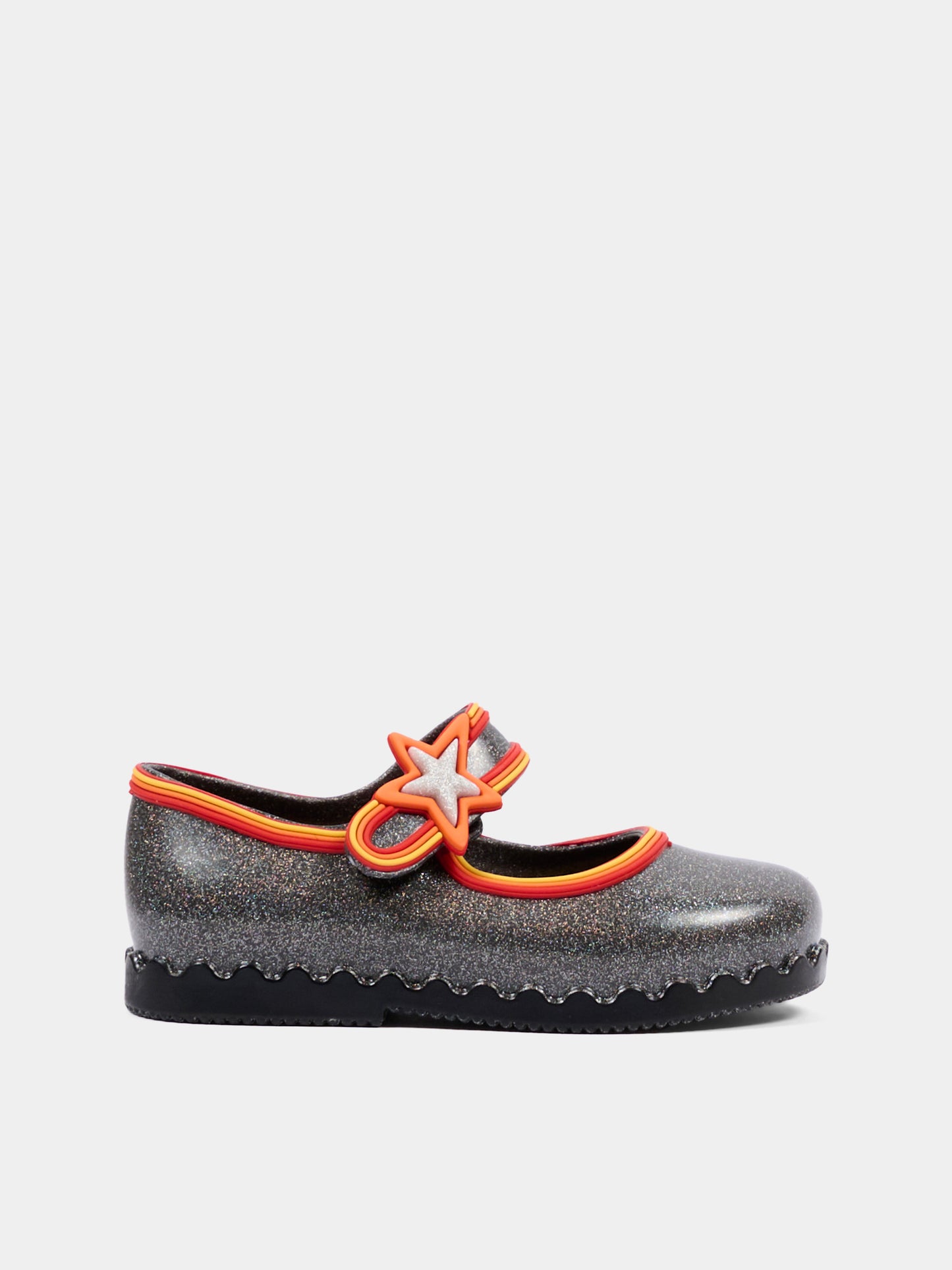 Ballerine nere per bambina con glitter