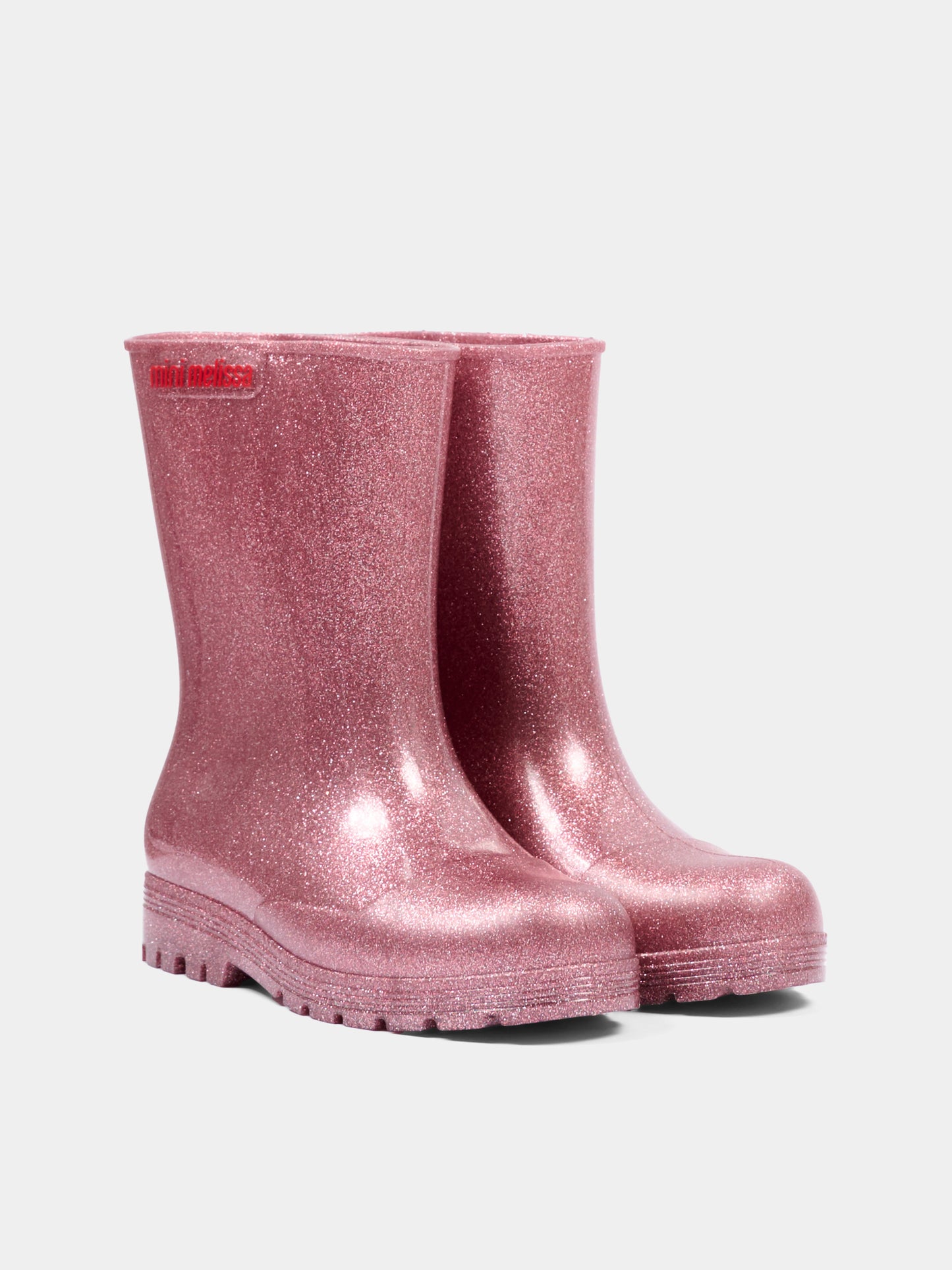 Stivali da pioggia rosa per bambina con glitter,Mini Melissa,33868 AQ988 34445