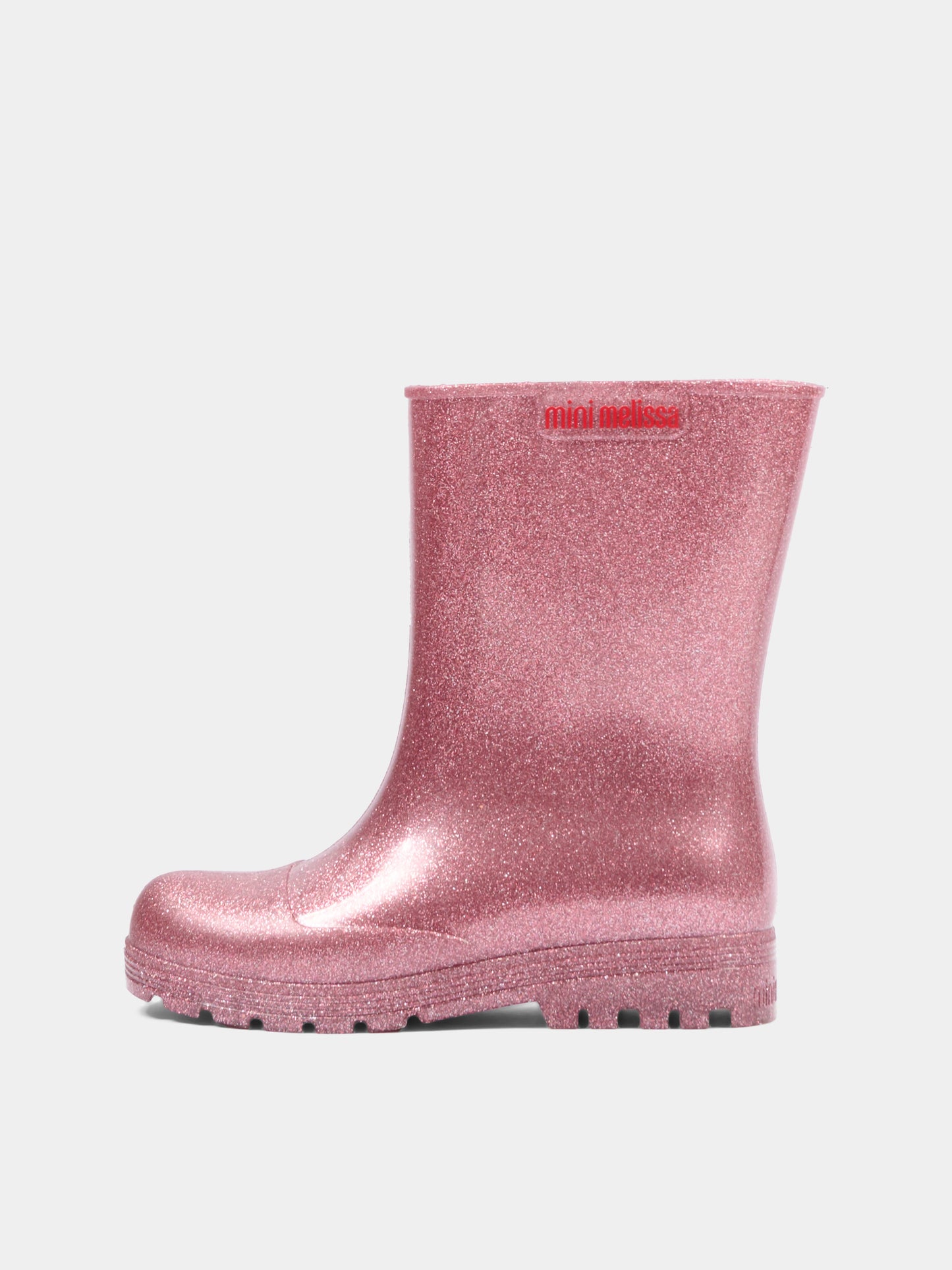 Stivali da pioggia rosa per bambina con glitter,Mini Melissa,33868 AQ988 34445
