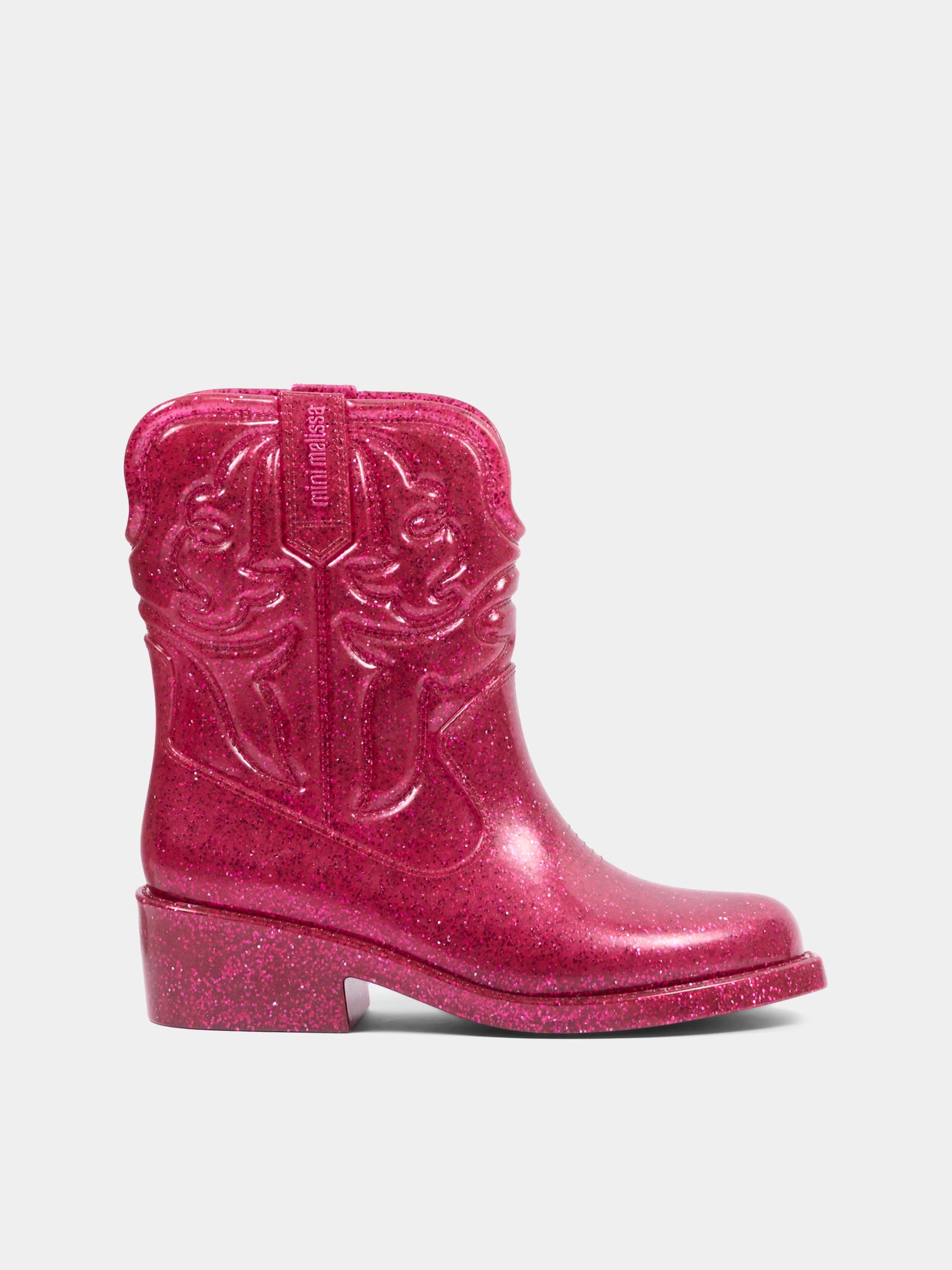 Stivali da pioggia rosa per bambina con glitter,Mini Melissa,36192 BM954