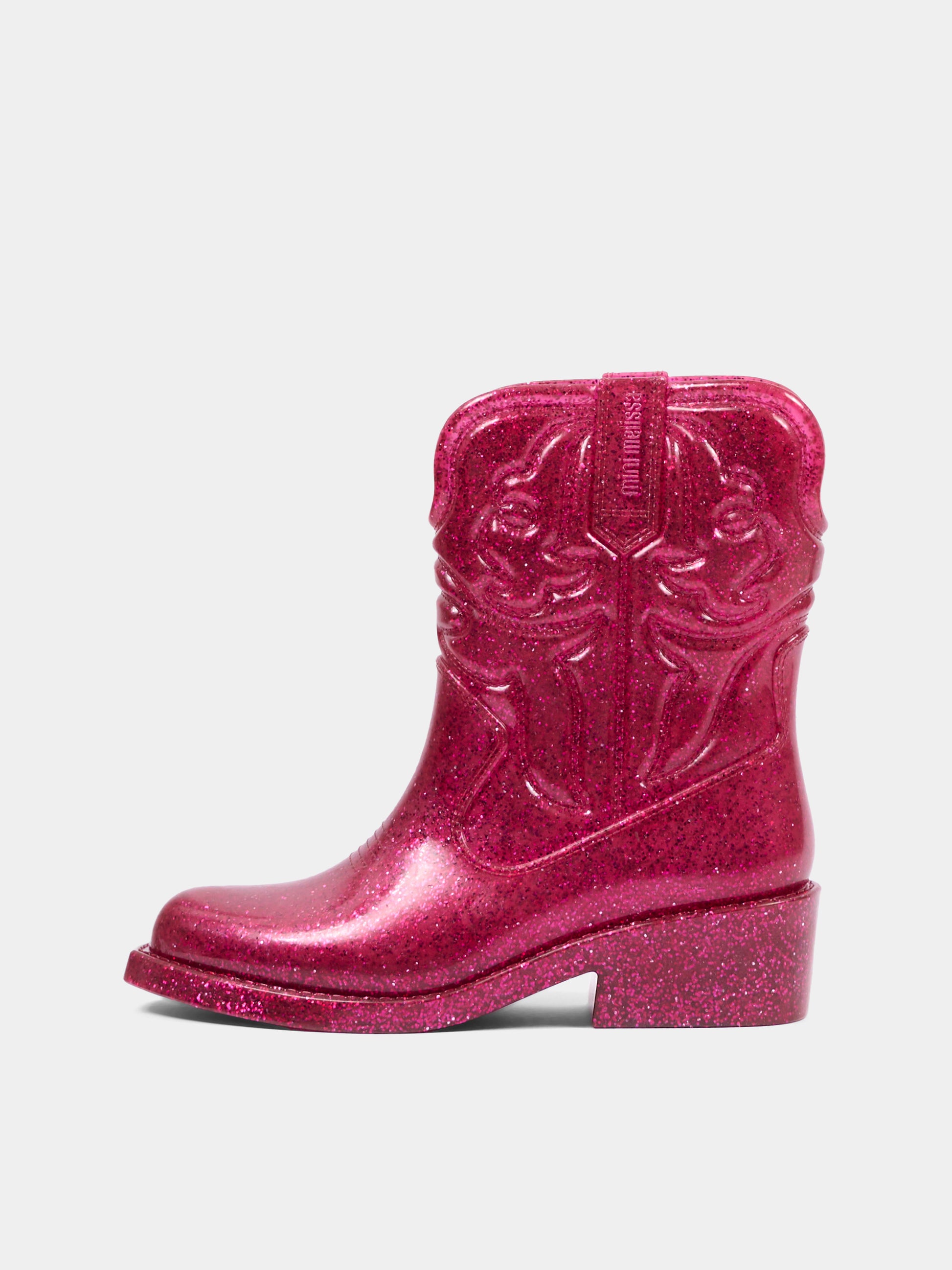 Stivali da pioggia rosa per bambina con glitter,Mini Melissa,36192 BM954