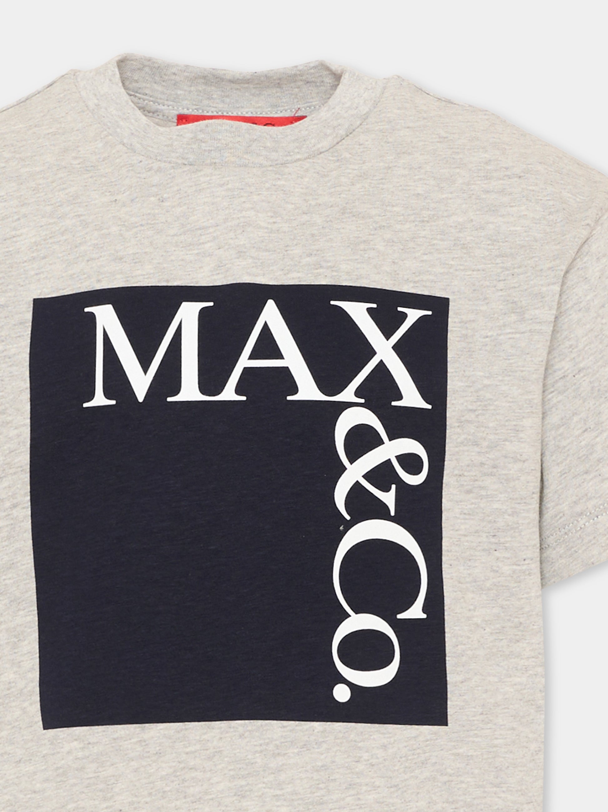 T-Shirt grigia per bambina con logo,Max&co,MX0005 MX00P MX901