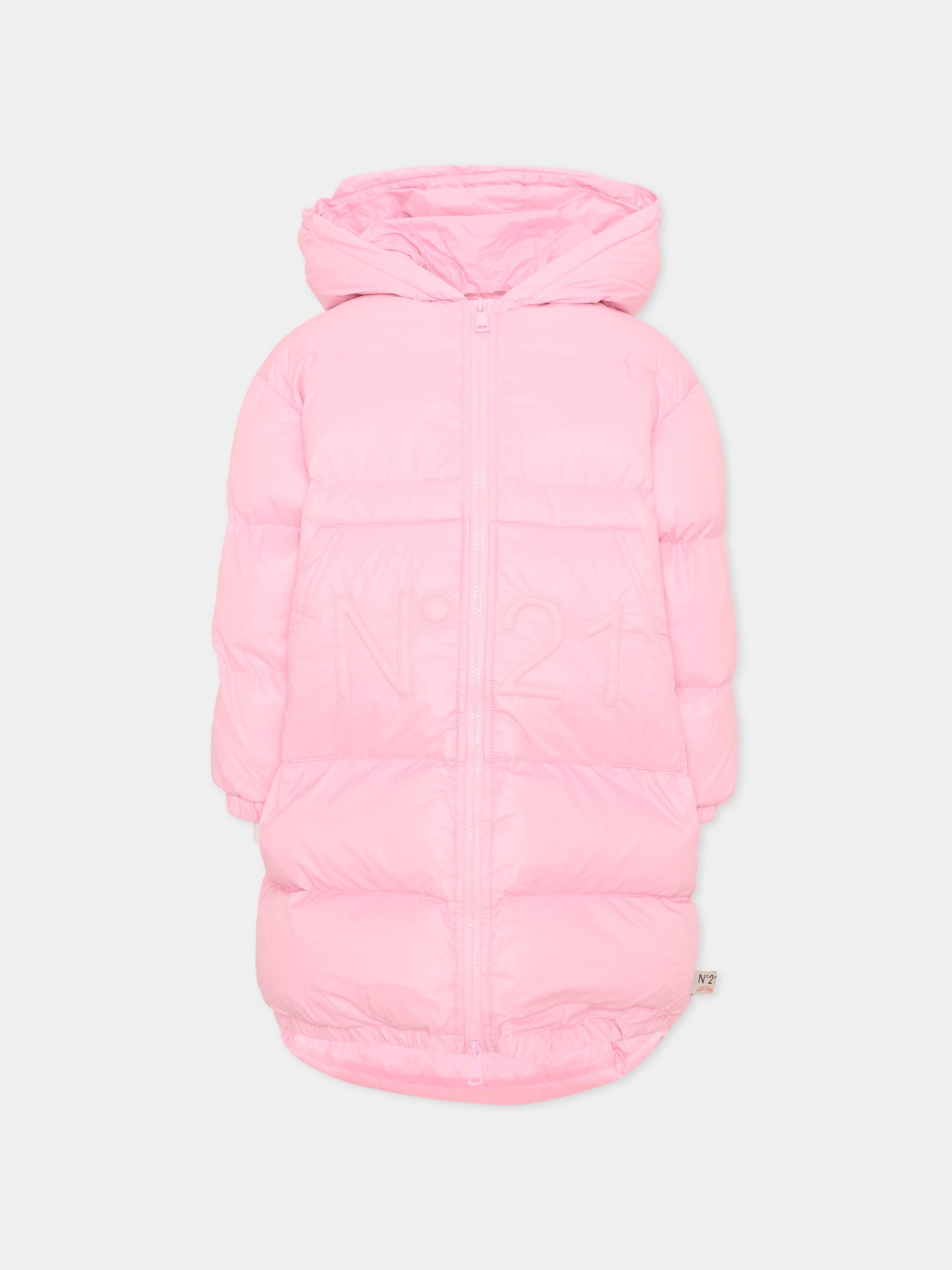 Piumini rosa per bambina logo N°21,N°21 Kids,N2107B N0002 0N319