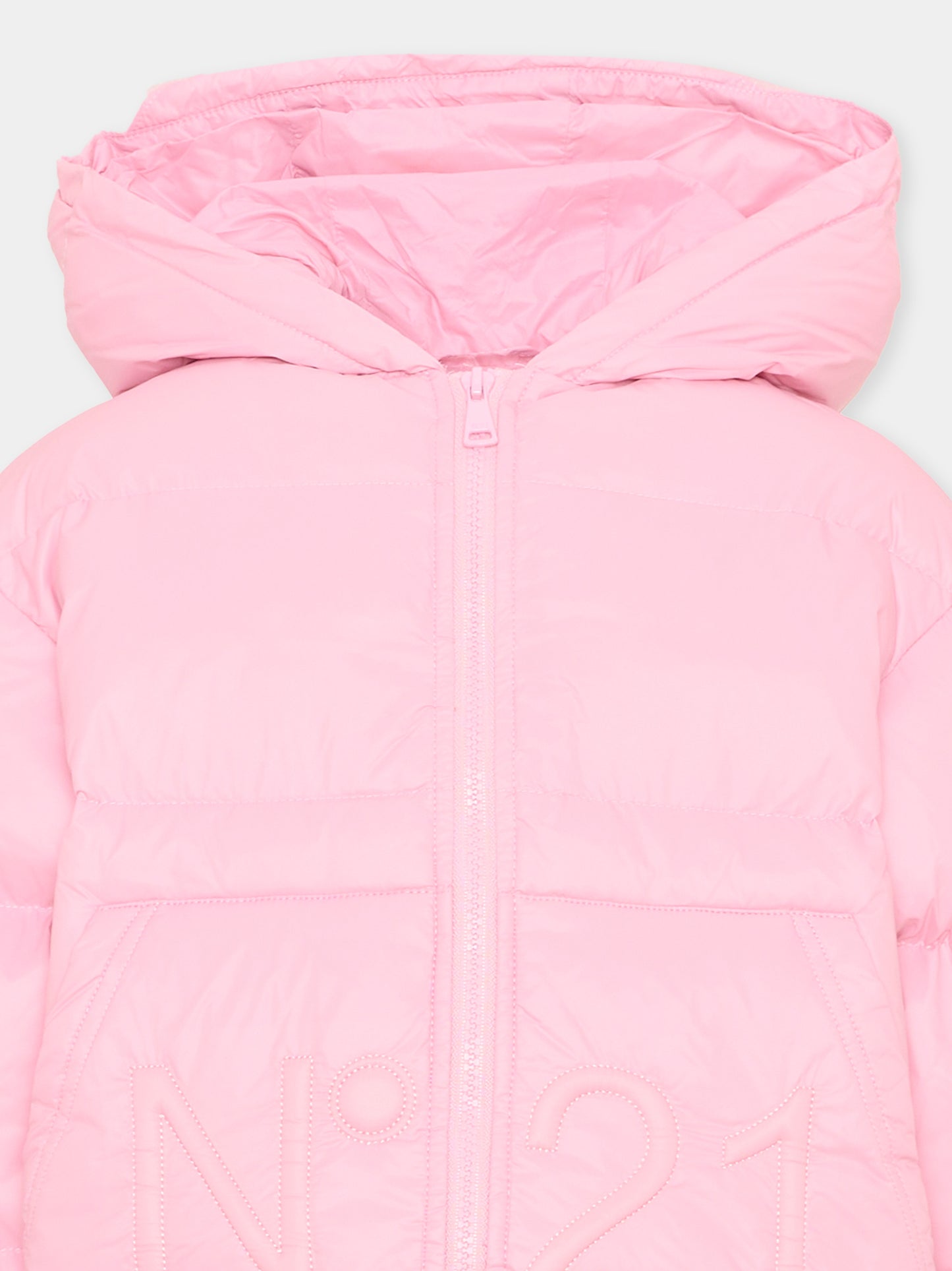 Piumini rosa per bambina logo N°21,N°21 Kids,N2107B N0002 0N319