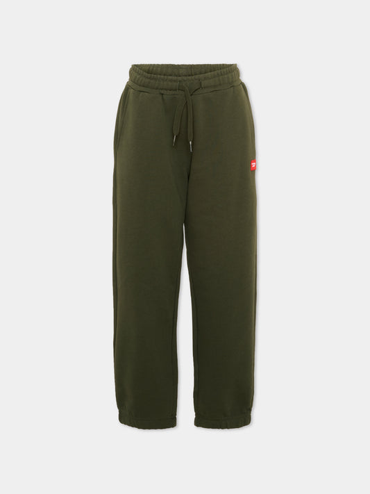 Pantaloni sportivi verdi per bambini con logo,Diesel,J02461 0GEAD K513
